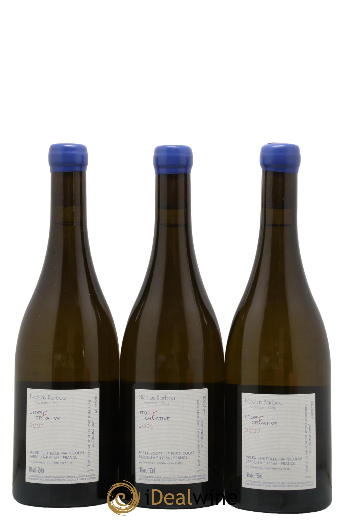 Touraine-Oisly Utopie Créative Nicolas Barbou 2022 - Lot de 3 bouteilles - 1