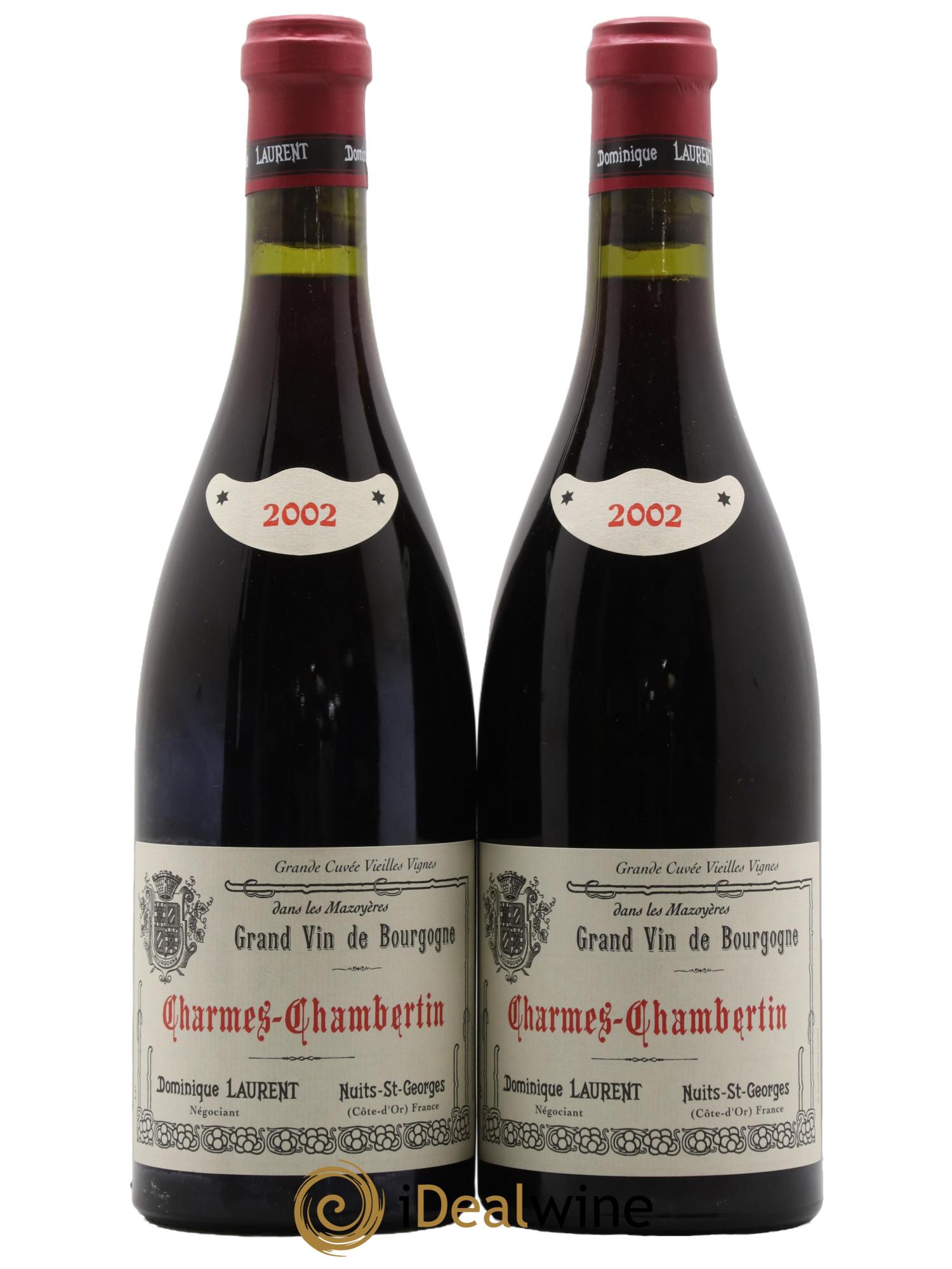 Charmes-Chambertin Grand Cru Vieilles Vignes Dominique Laurent 2002 - Lot de 2 bouteilles - 0
