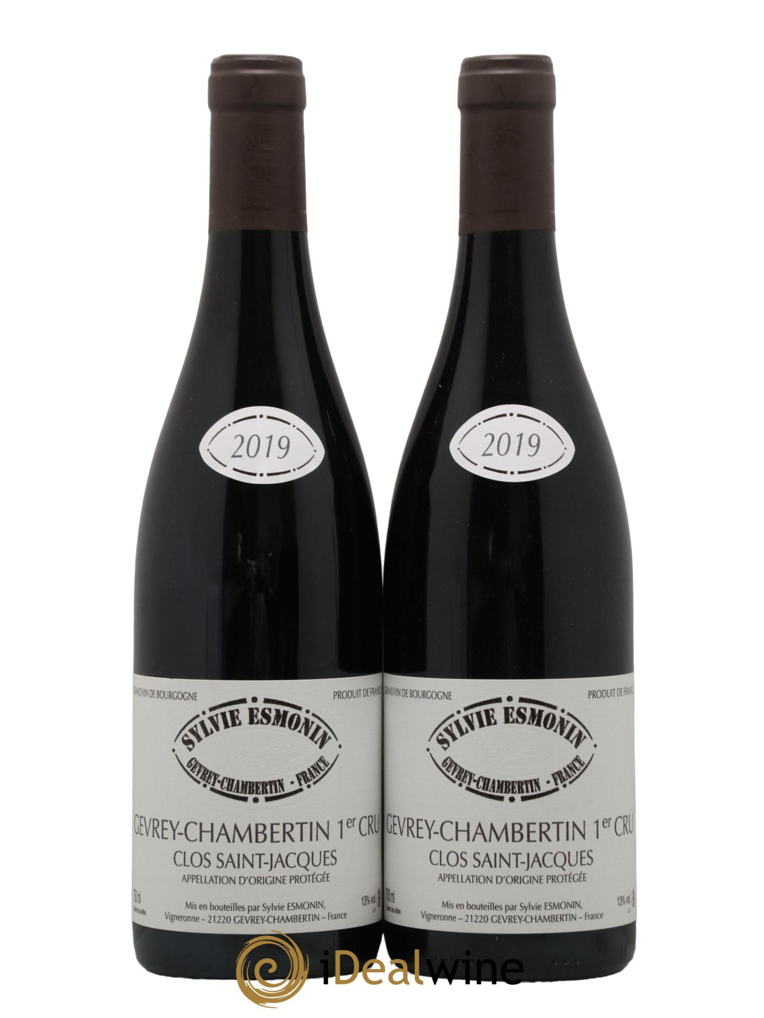 Gevrey-Chambertin 1er Cru Clos Saint Jacques Sylvie Esmonin 2019 - Lot de 2 bouteilles - 0