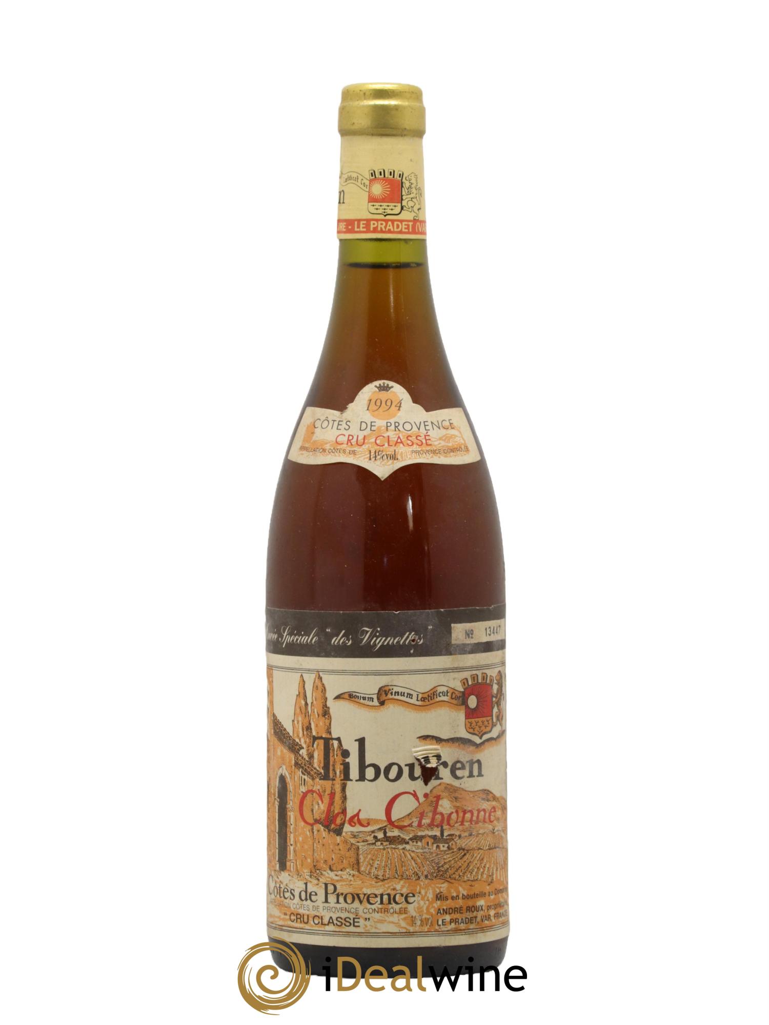 Côtes de Provence Clos Cibonne Tibouren Cuvée Spéciale des Vignettes 1994 - Lot de 1 bouteille - 0