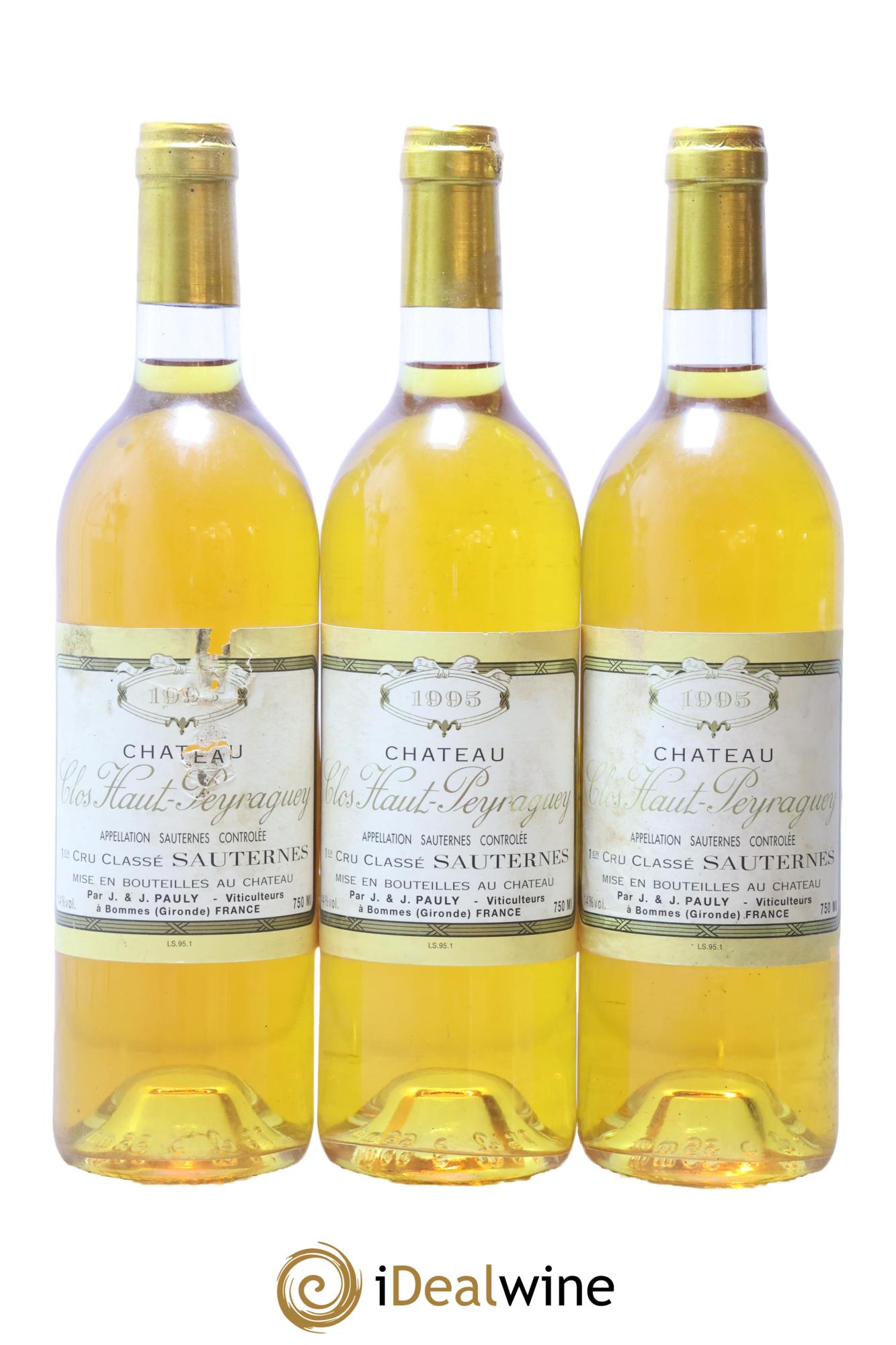 Clos Haut-Peyraguey 1er Grand Cru Classé 1995 - Lot of 3 bottles - 0