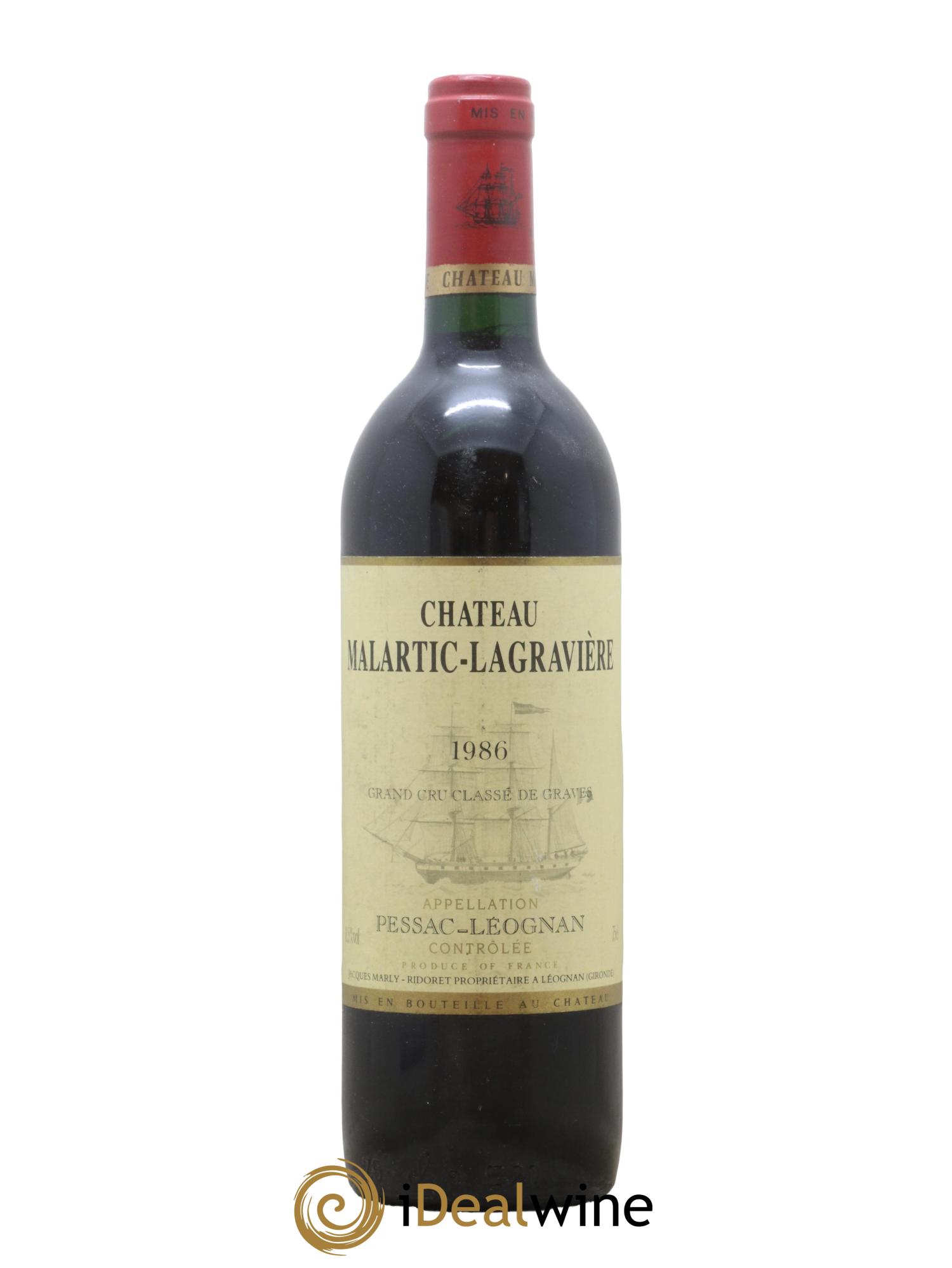 Château Malartic-Lagravière Cru Classé de Graves 1986 - Lot de 1 bouteille - 0