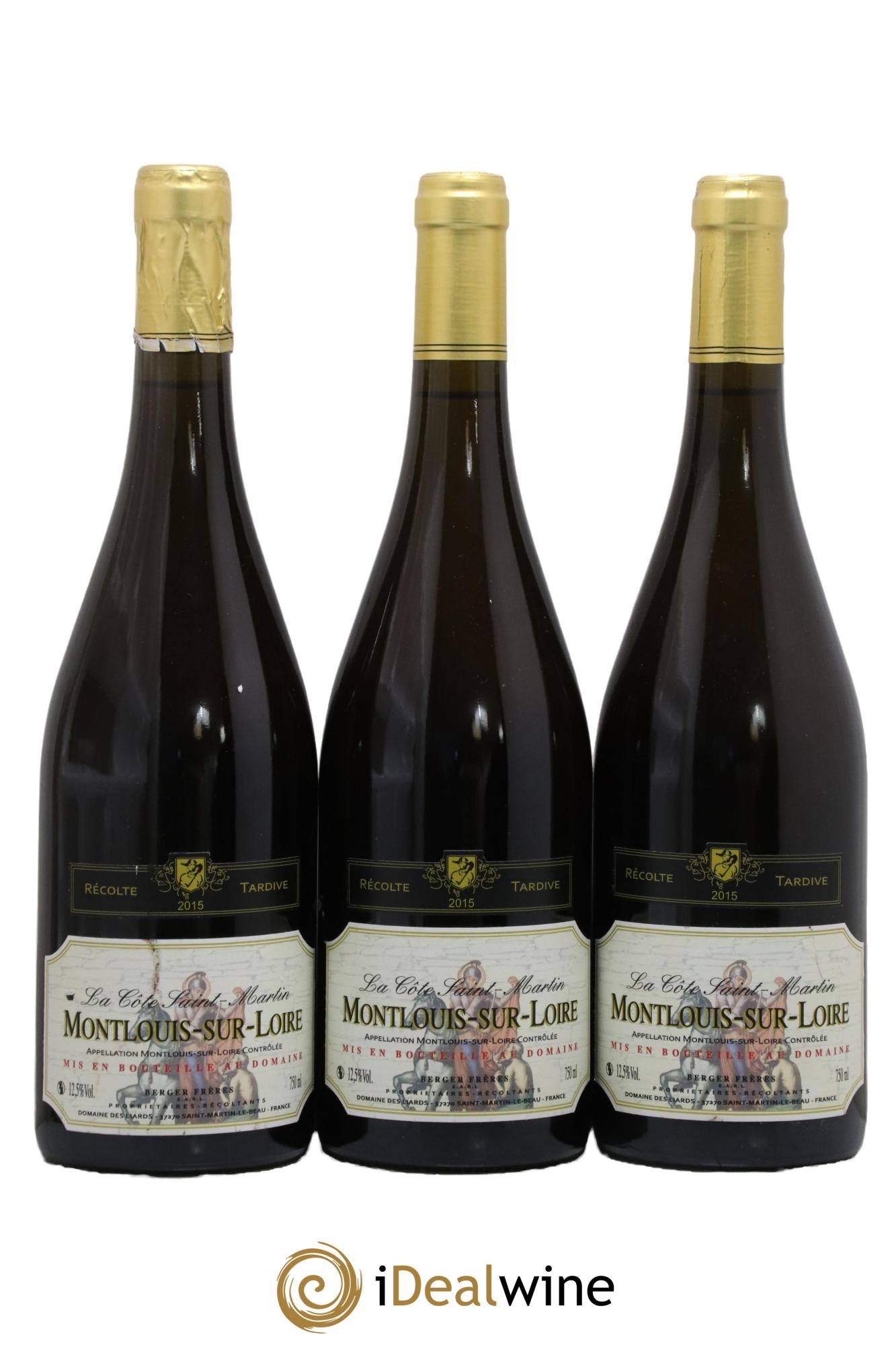 Montlouis-sur-Loire Récolte Tardive La Côte Saint-Martin 2015 - Lotto di 3 bottiglie - 0