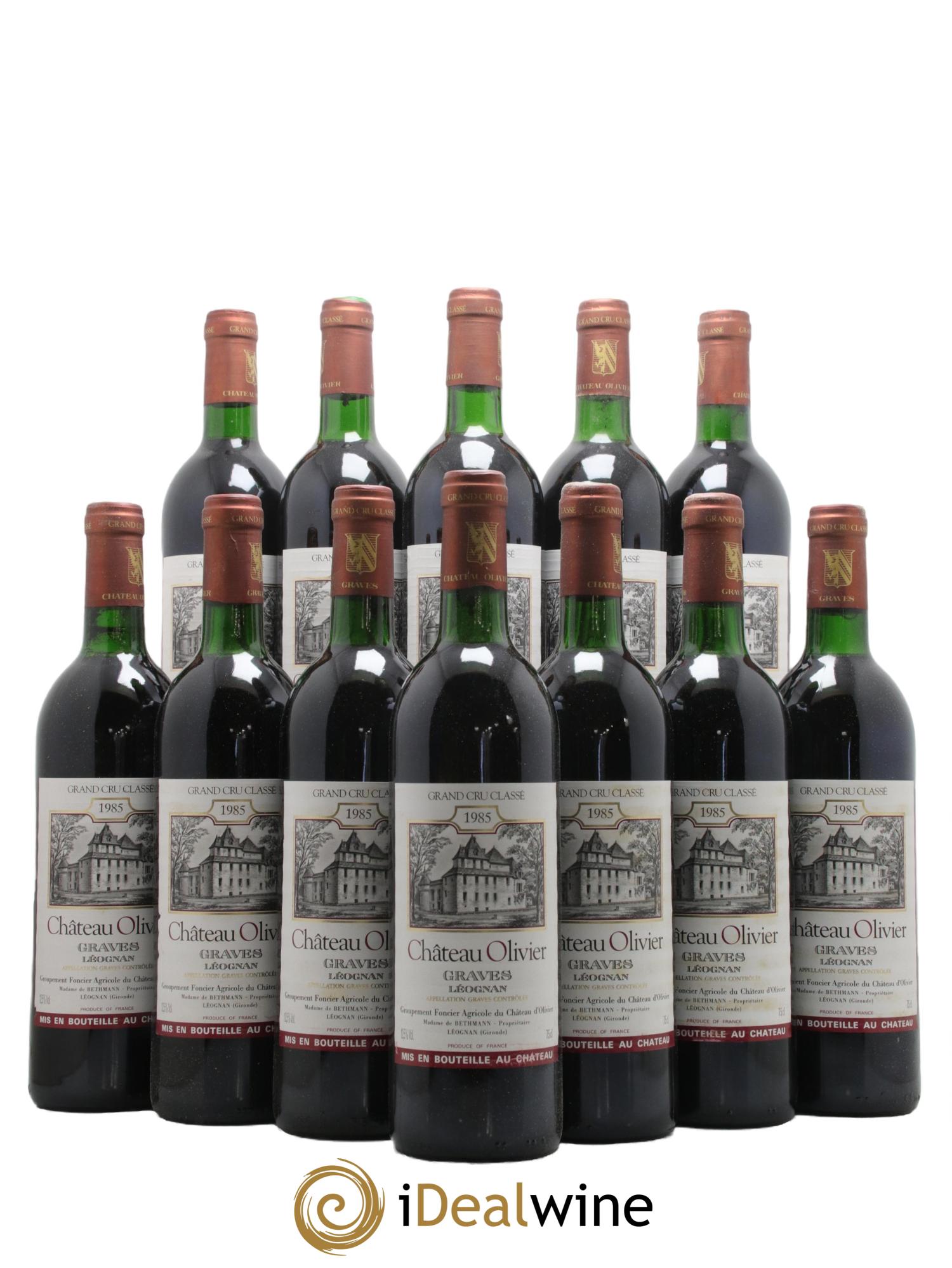 Château Olivier Cru Classé de Graves 1985 - Lot de 12 bouteilles - 0