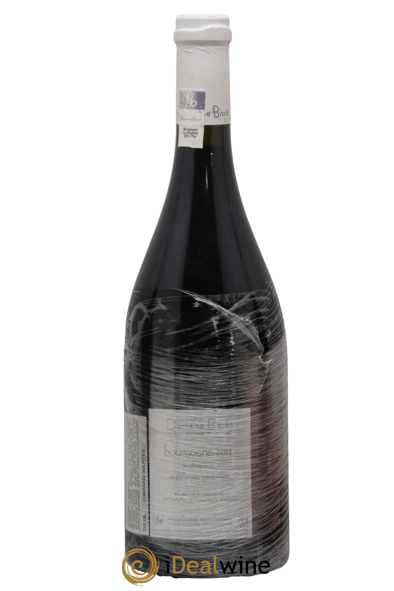 Bourgogne Le Chapitre Bizot (Domaine) 2014 - Lot de 1 bouteille - 1