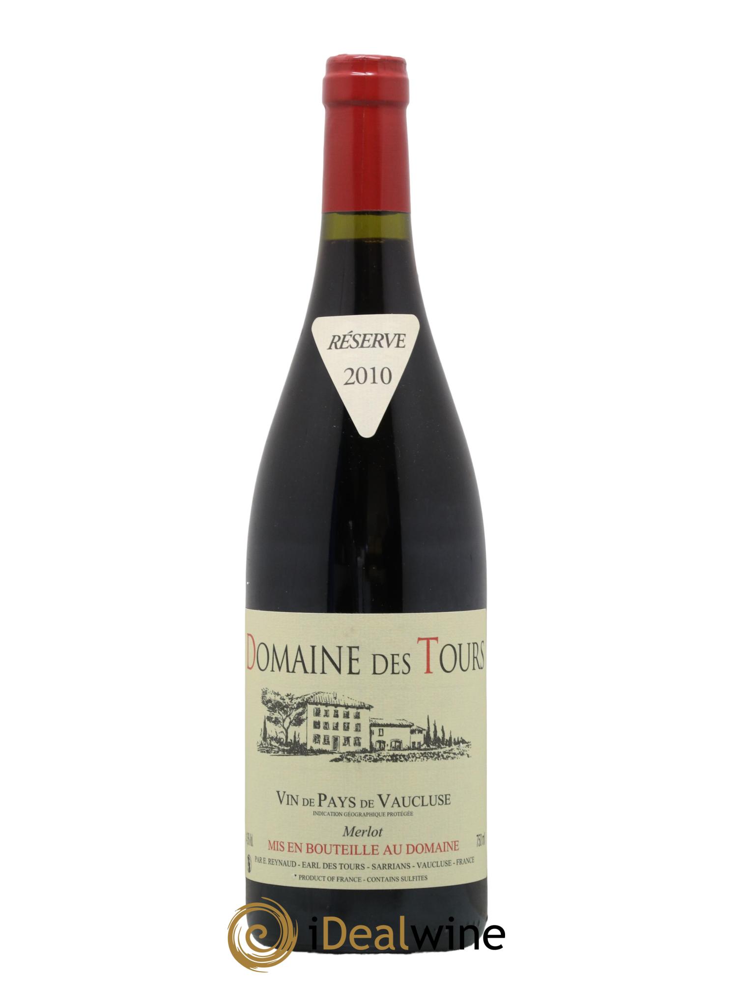 Vaucluse Domaine des Tours Merlot Emmanuel Reynaud 2010 - Lot de 1 bouteille - 0
