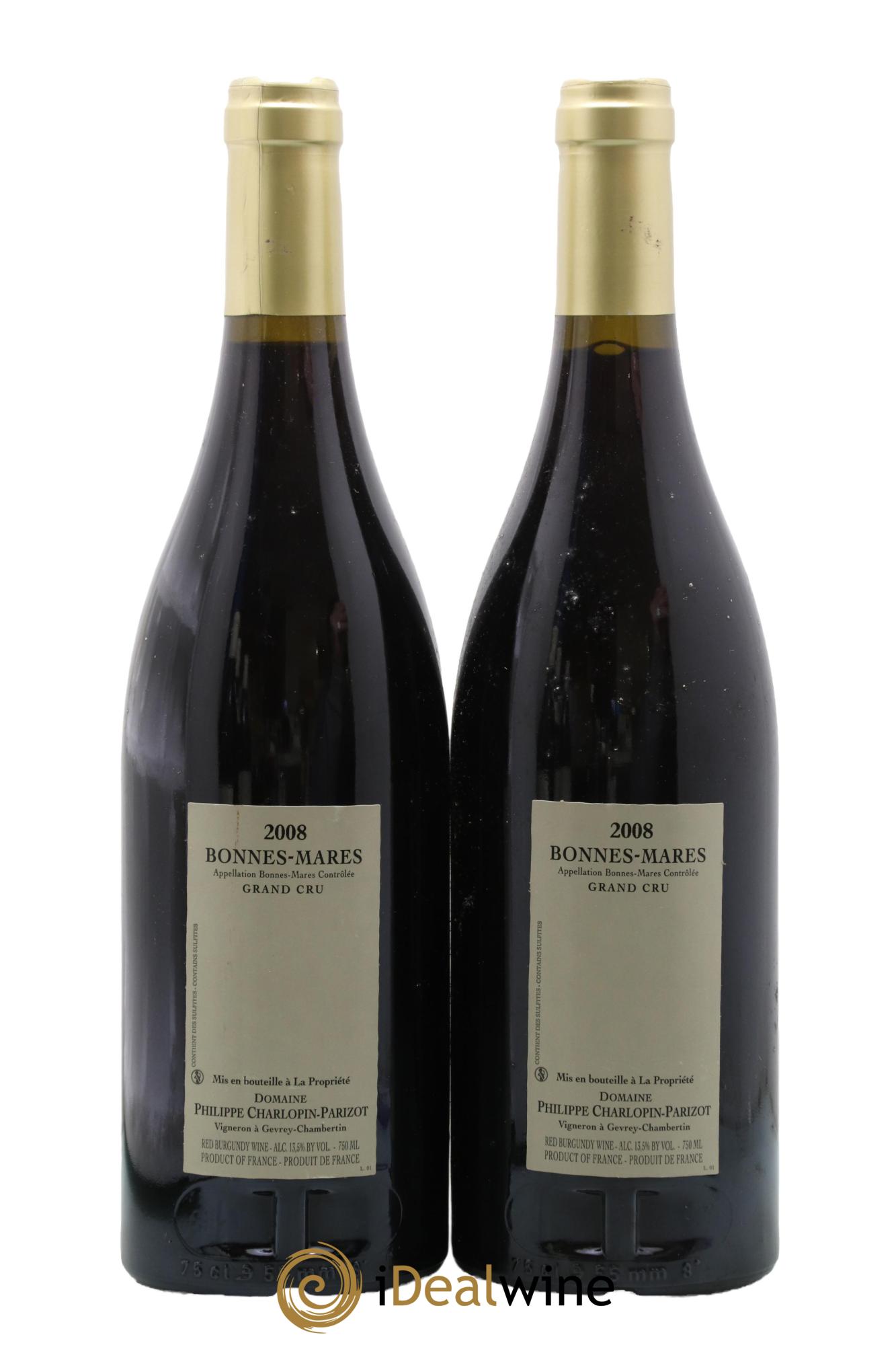 Bonnes-Mares Grand Cru Charlopin-Parizot 2008 - Lot de 2 bouteilles - 1