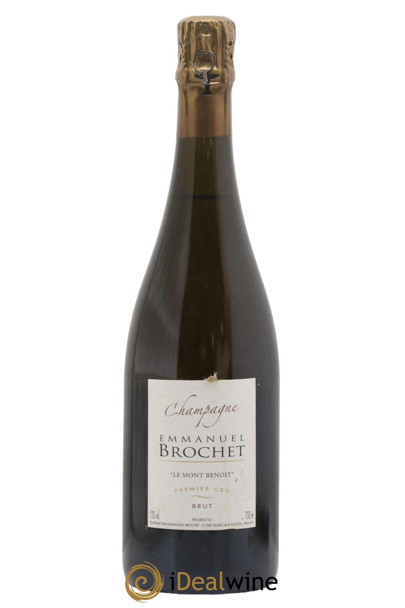 Champagne Brut Premier Cru Le Mont Benoît Emmanuel Brochet - Lot de 1 bouteille - 0