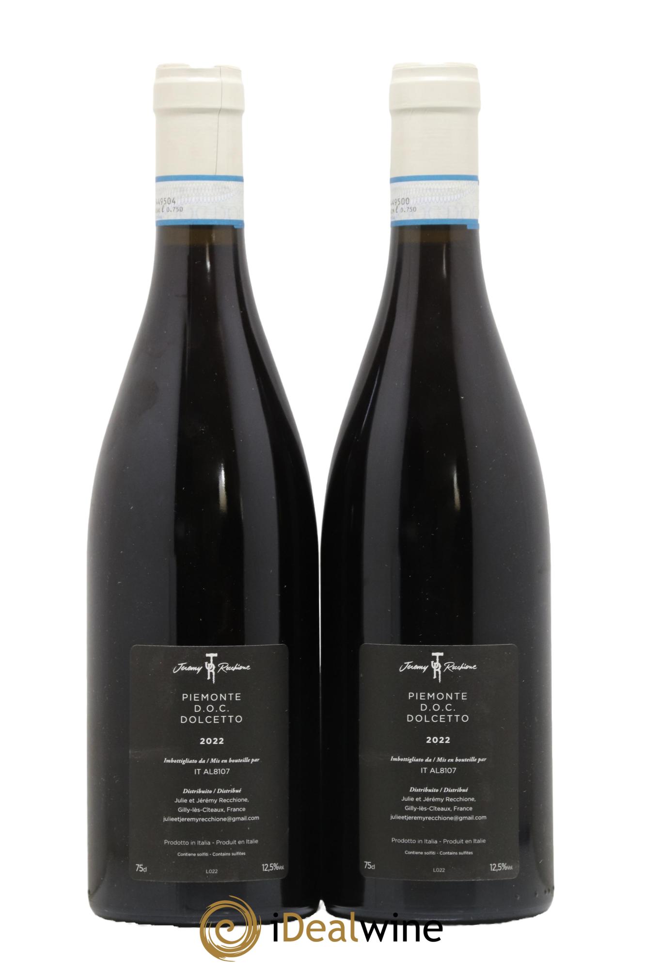 Piémont Dolcetto Jeremy Recchione 2022 - Lot de 2 bouteilles - 1