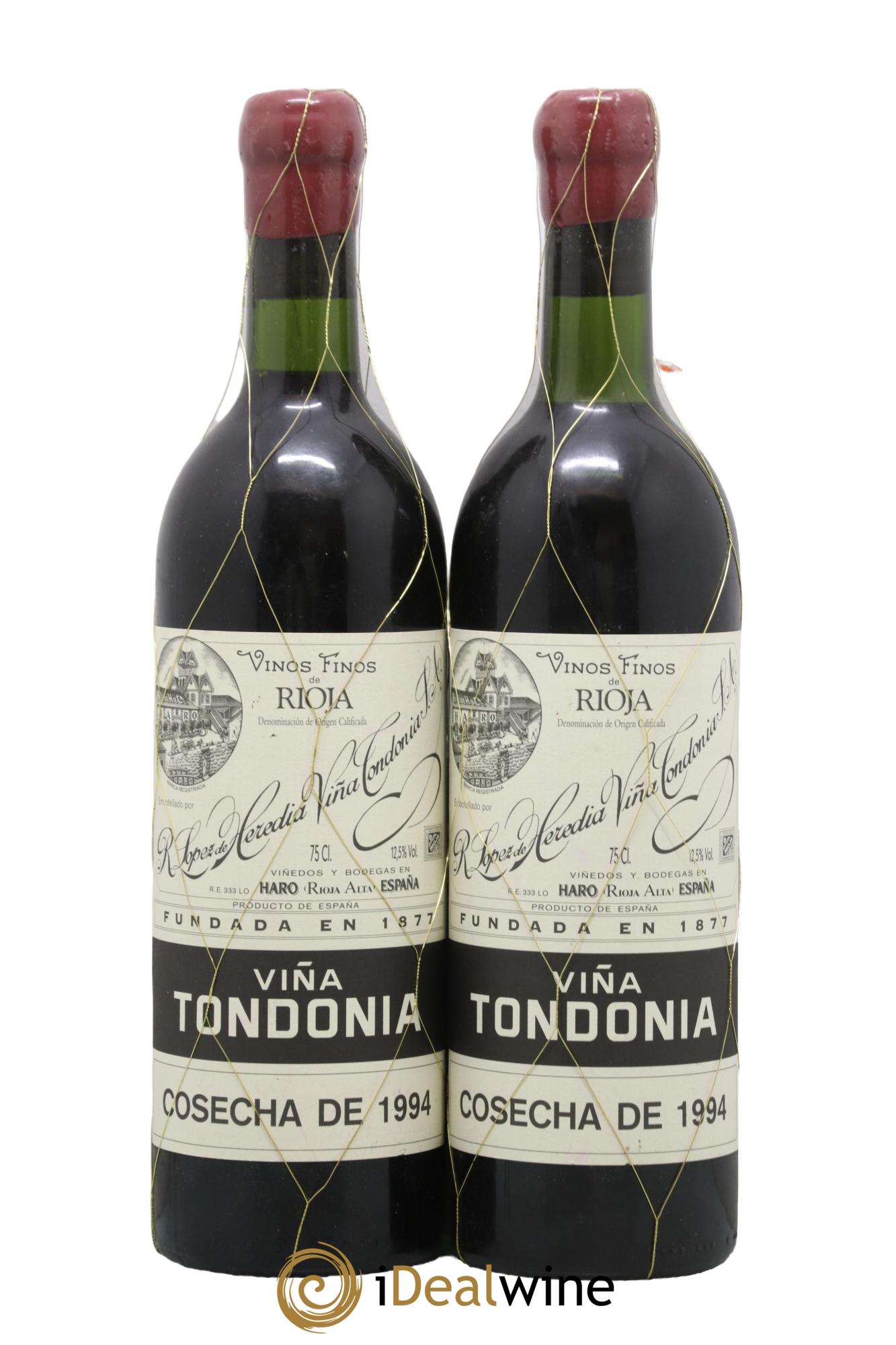 Rioja Gran Reserva Vina Tondonia R. Lopez de Heredia 1994 - Lot de 2 bouteilles - 0
