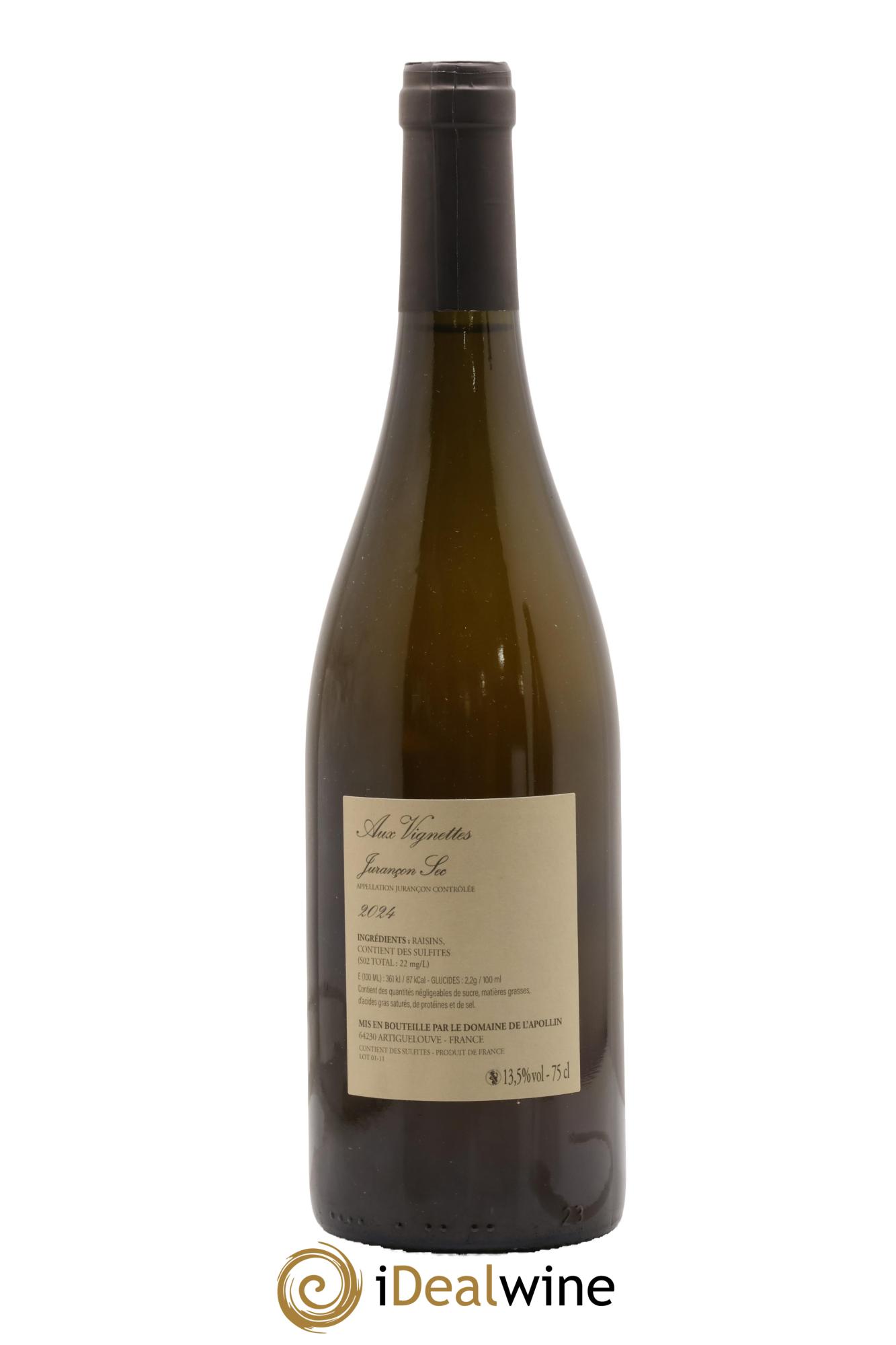 Jurançon sec Aux Vignettes Domaine de l'Apollin - Florent Foury 2024 - Lot of 1 bottle - 1