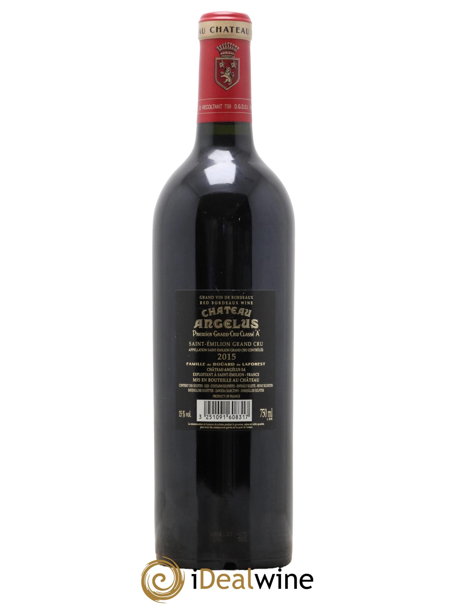 Château Angélus 1er Grand Cru Classé A 2015 - Lot de 1 bouteille - 1