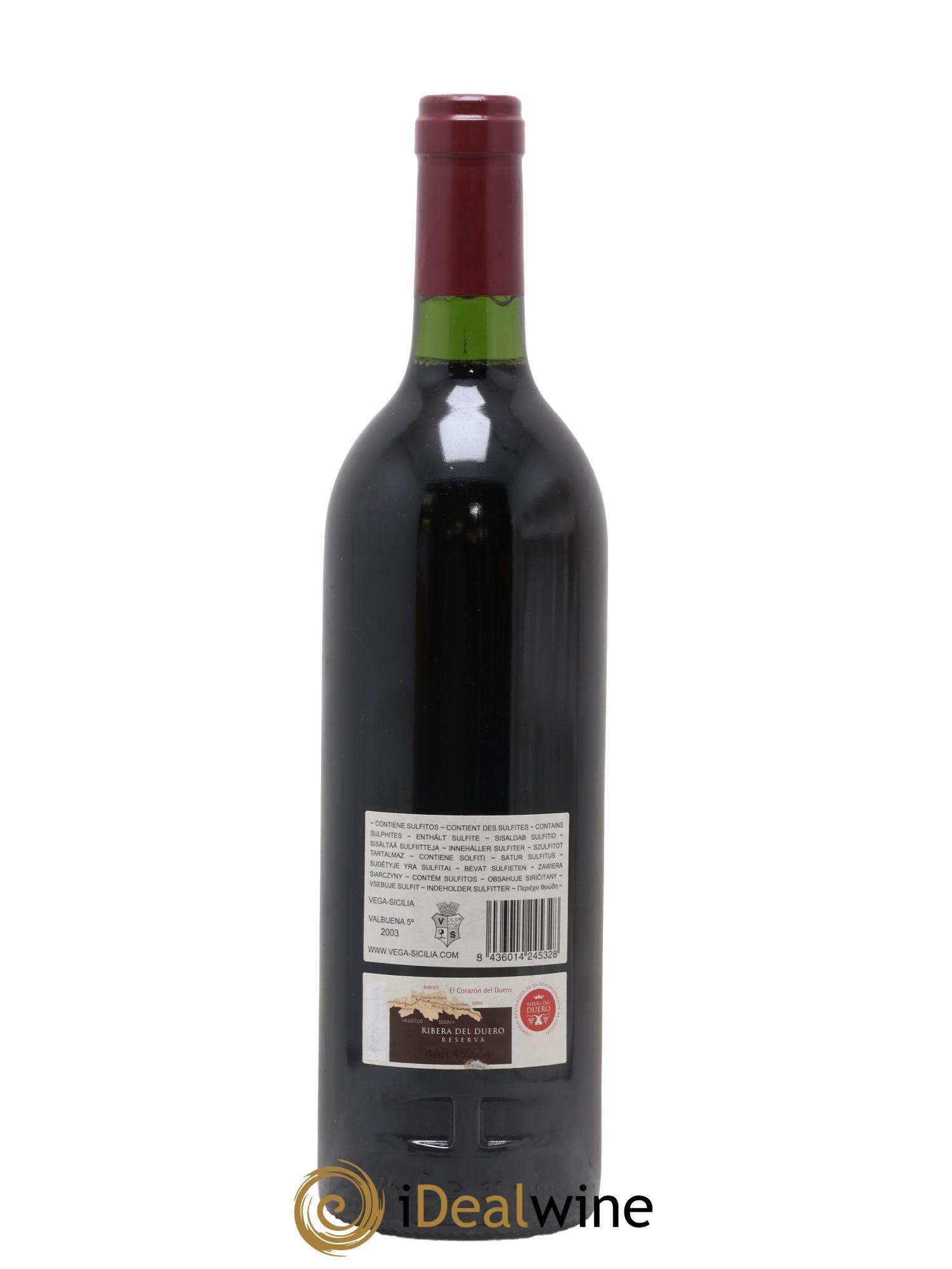 Ribera Del Duero DO Vega Sicilia Valbuena 5 ano Famille Alvarez 2003 - Lot of 1 bottle - 1