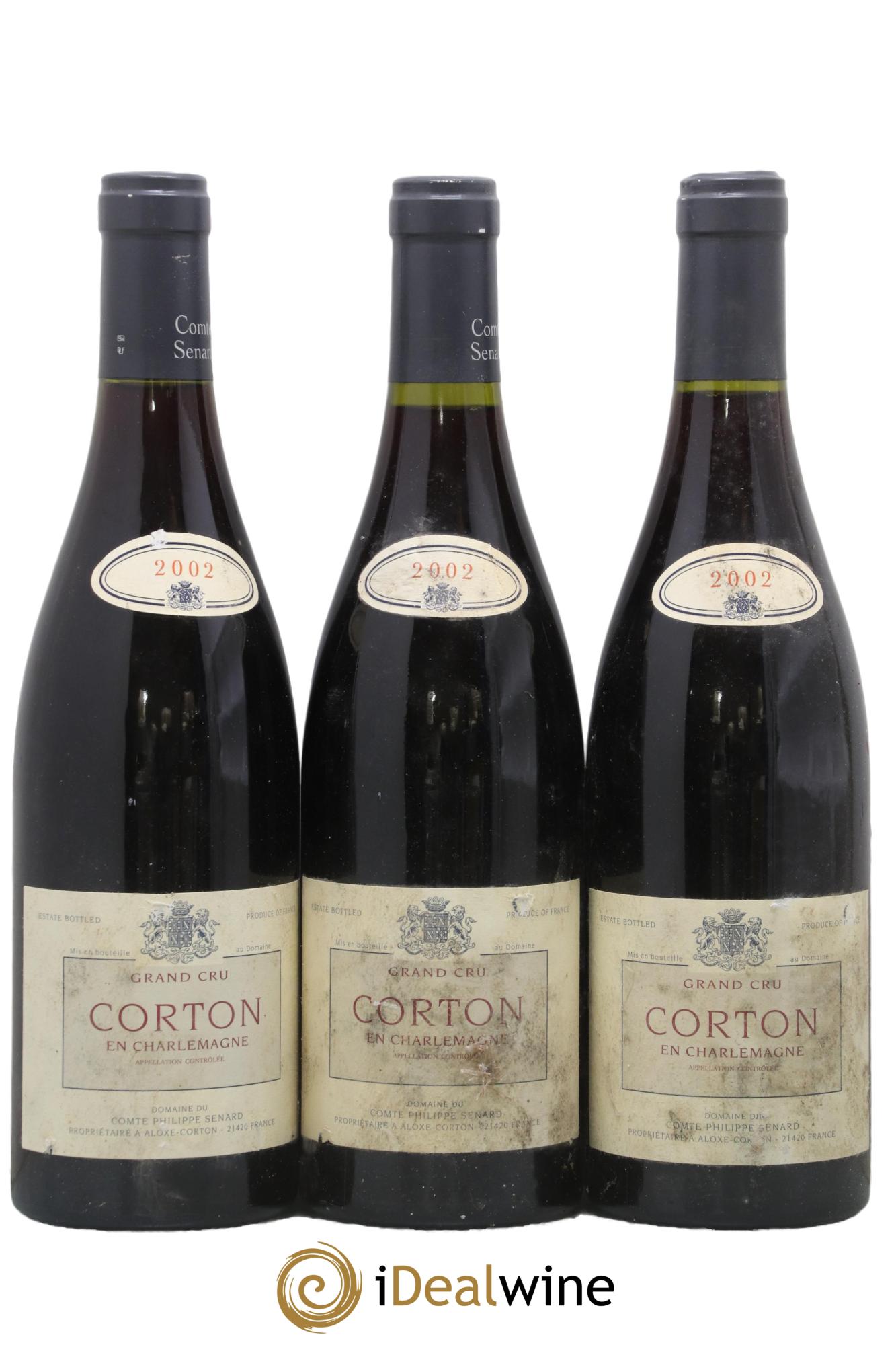 Corton Grand Cru En Charlemagne - Comte Senard 2002 - Lot de 3 bouteilles - 0
