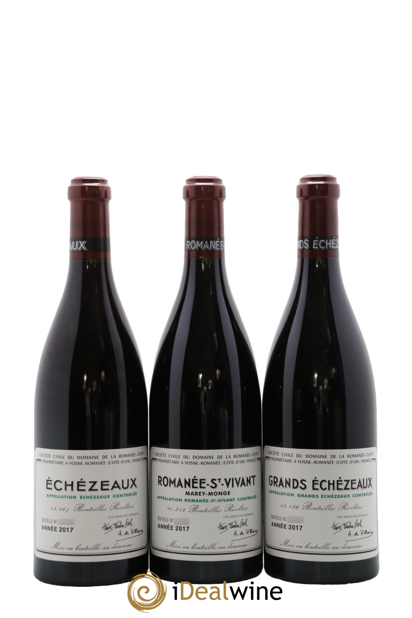 Assortiment 2017 du Domaine de la Romanée-Conti Domaine de la Romanée-Conti Echezeaux/Grands Echezeaux/Romanée Saint Vivant 2017 - Lotto di 3 bottiglie - 0