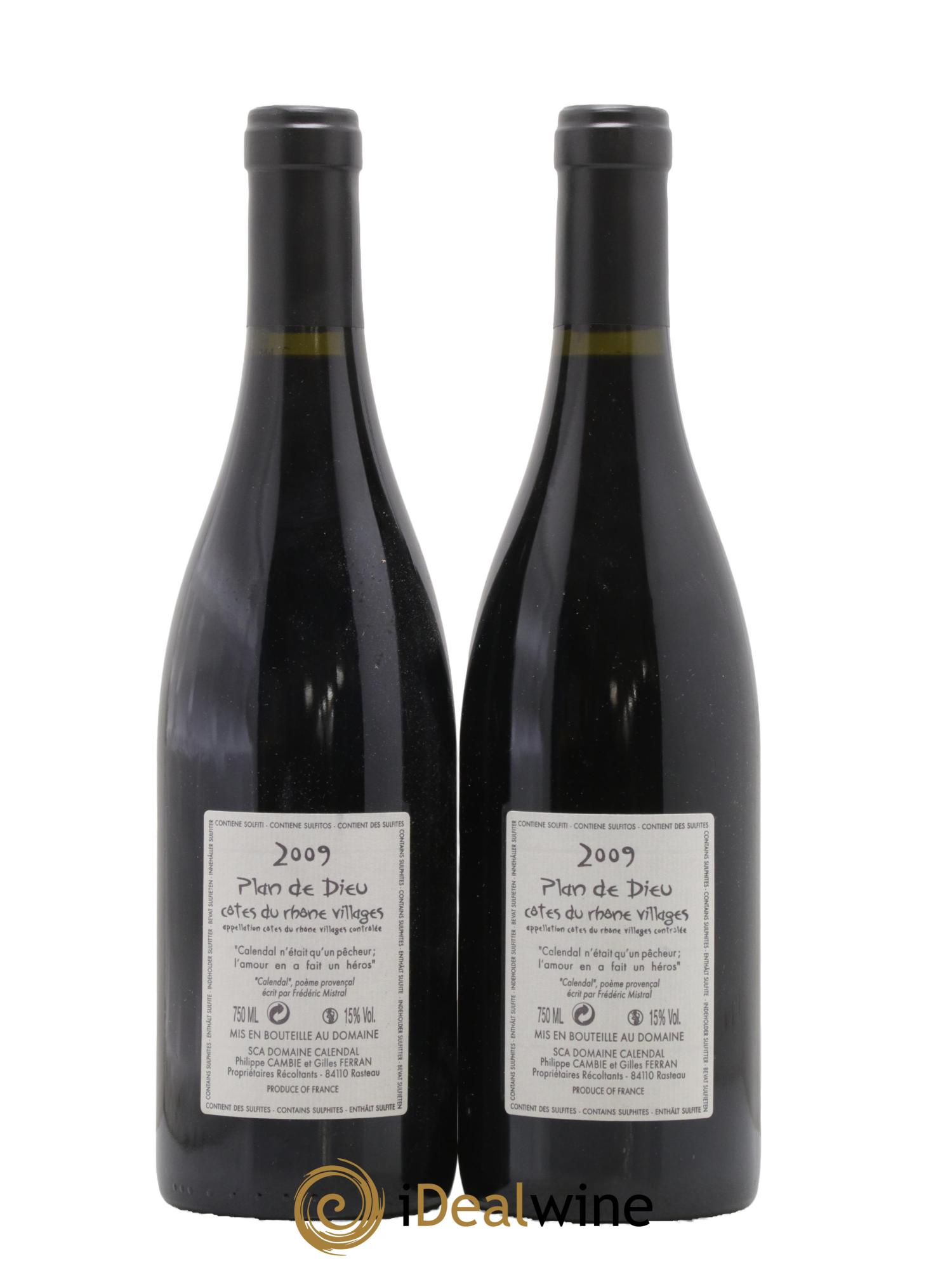 Côtes-du-Rhône Le Plan de Dieu Calendal 2009 - Lotto di 2 bottiglie - 1
