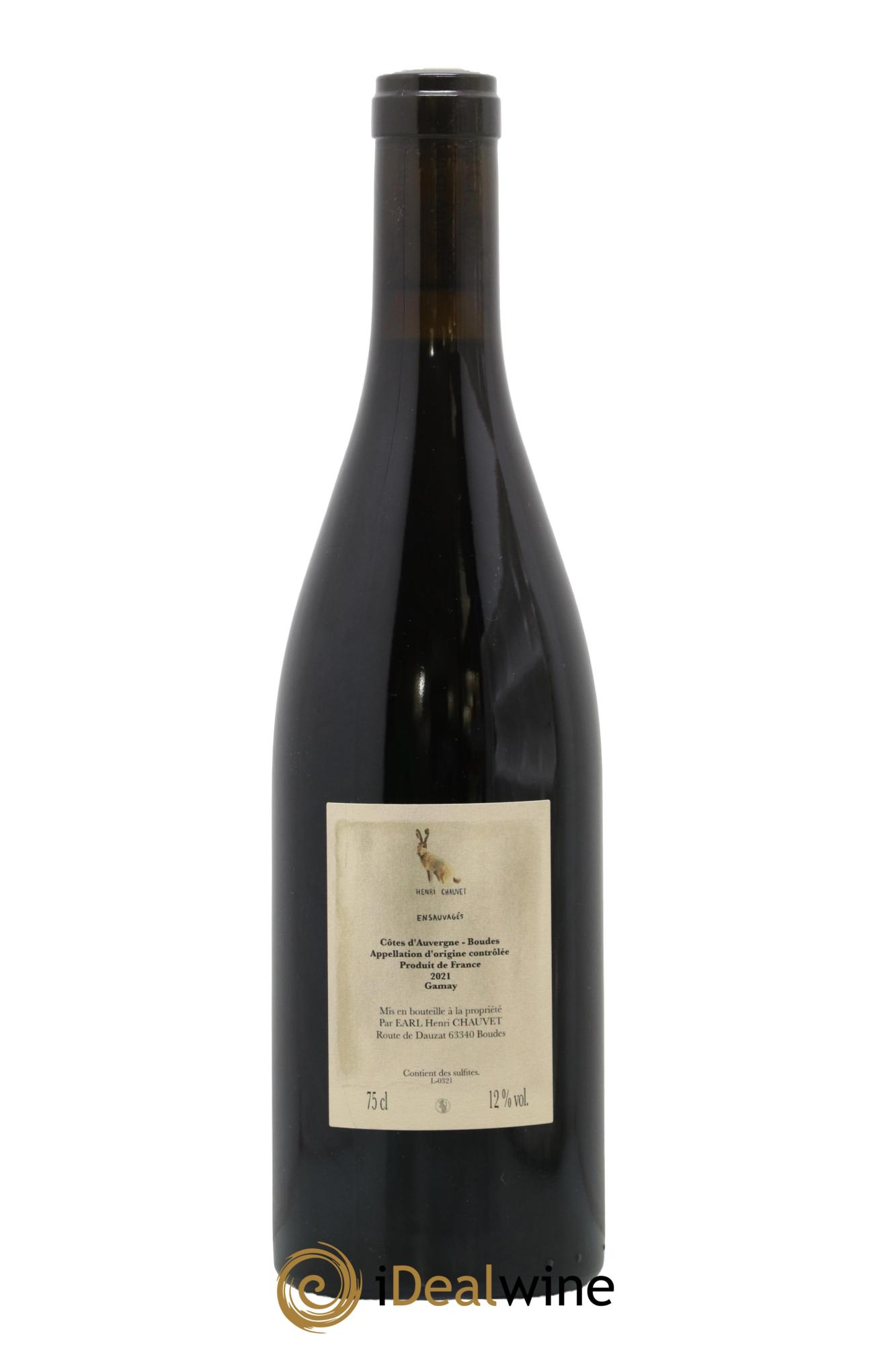 Côtes d'Auvergne Ensauvagés Henri Chauvet 2021 - Lot de 1 bouteille - 1