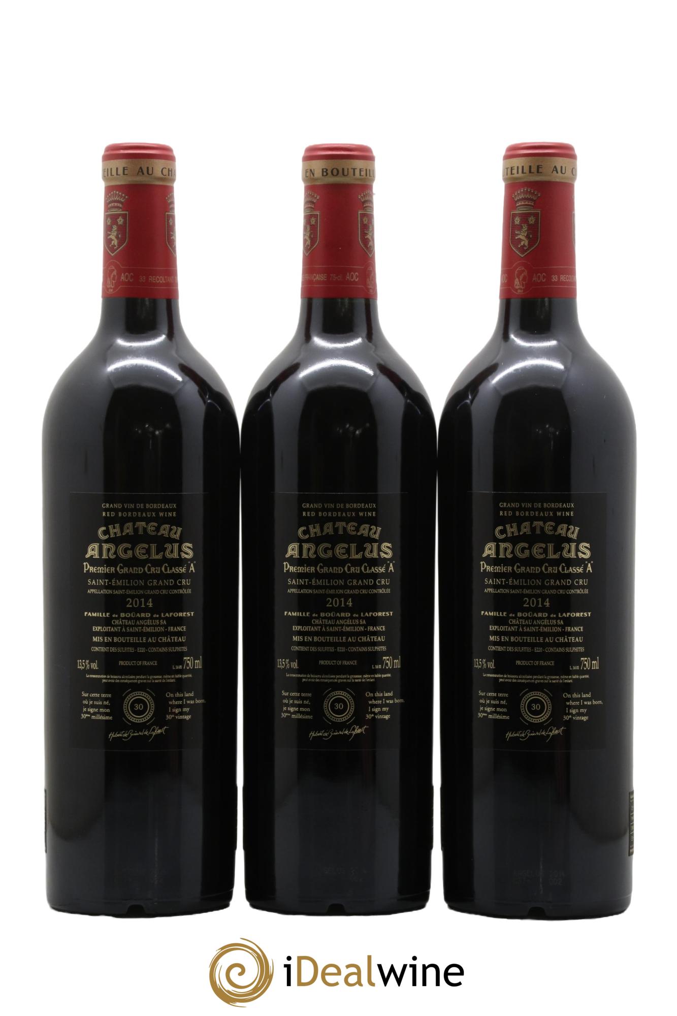 Château Angélus 1er Grand Cru Classé A  2014 - Lot de 3 bouteilles - 2