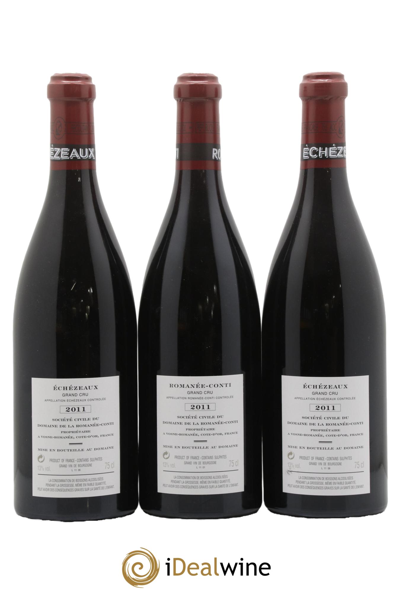 Caisse Domaine de la Romanée Conti Domaine de la Romanée-Conti 2 Echézeaux, 2 Grands-Echézeaux, 2 Romanée-Saint-Vivant, 2 Richebourg, 3 Tâches, 1 Romanée-Conti 2011 - Lot de 12 bouteilles - 2