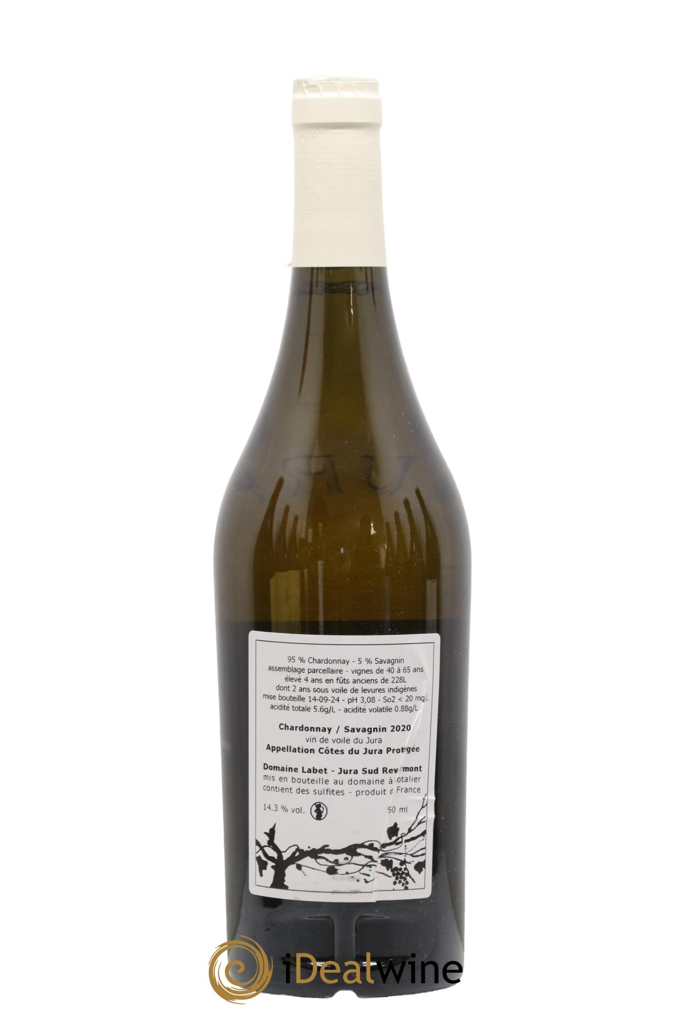 Côtes du Jura Vin de Voile Chardonnay-Savagnin cuvée de garde Romain - Julien  - Charline Labet 2020 - Lot de 1 bouteille - 1