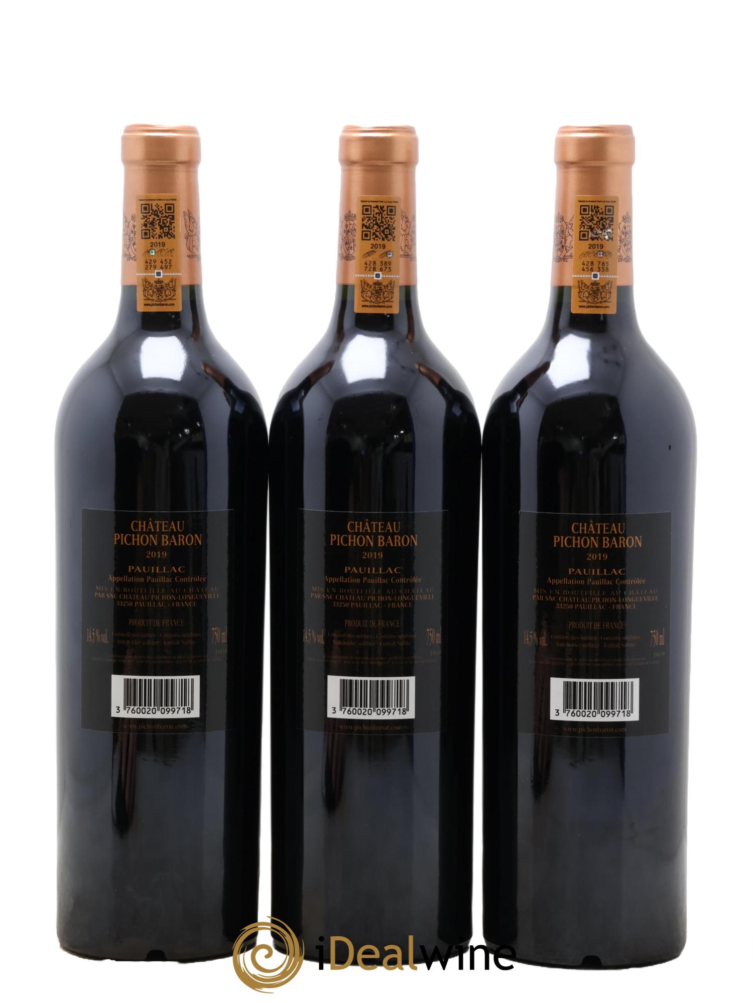 Pichon Longueville Baron 2ème Grand Cru Classé 2019 - Lot of 6 bottles - 4