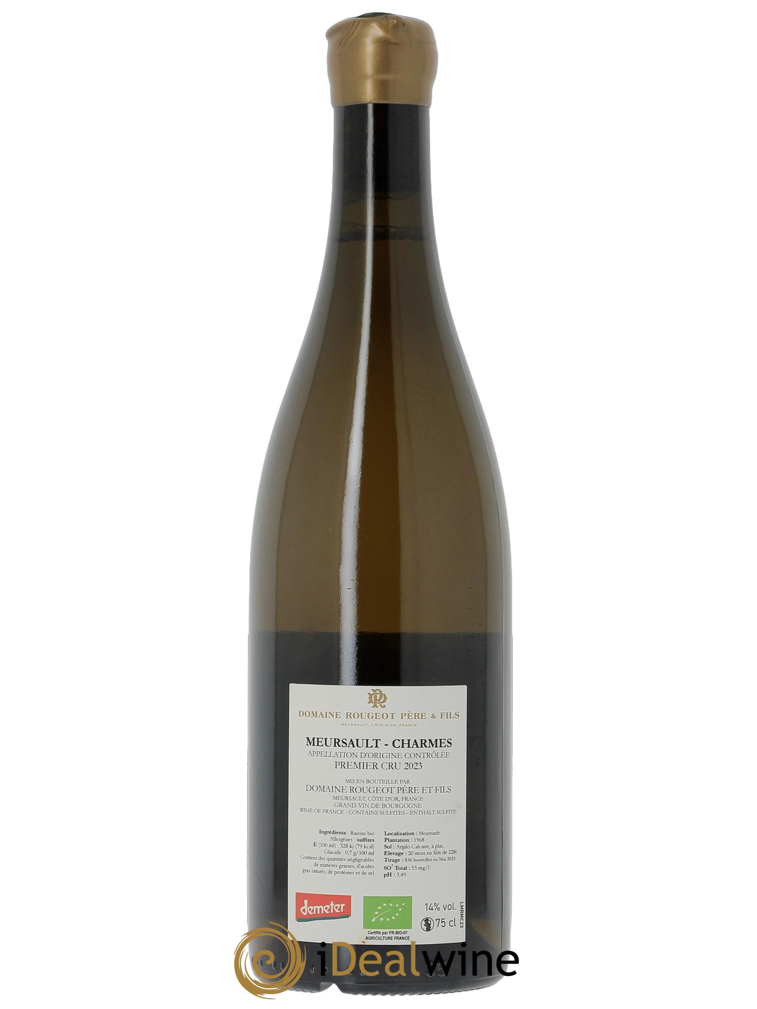 Meursault 1er Cru Charmes Rougeot Père et Fils 2023 - Lot de 1 bouteille - 1