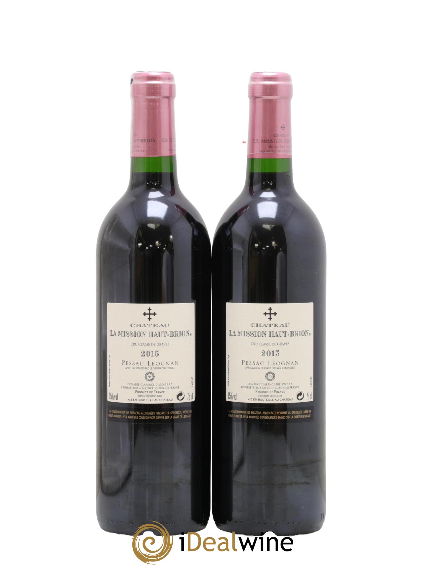 Château la Mission Haut-Brion Cru Classé de Graves 2015 - Lotto di 2 bottiglie - 1