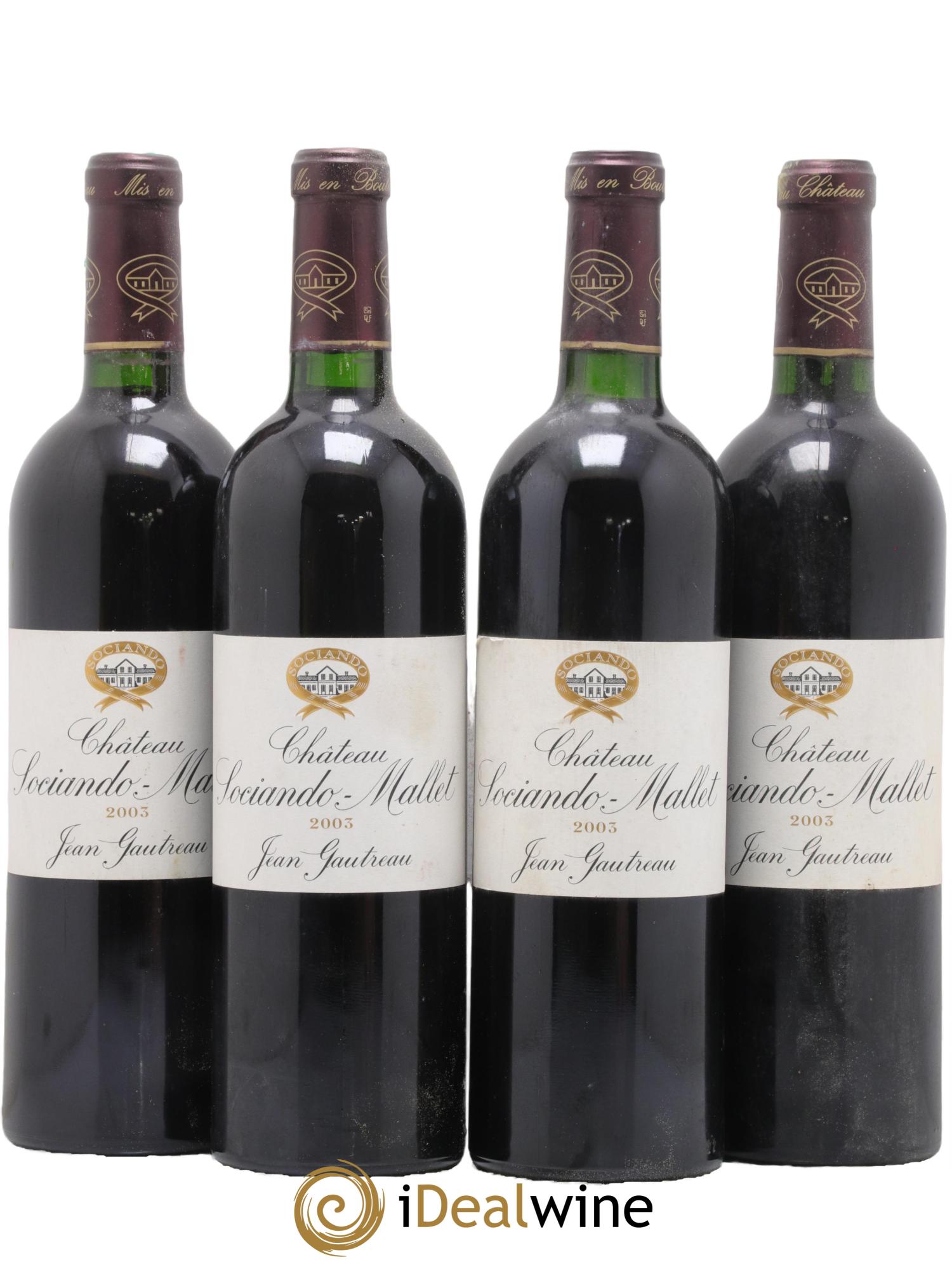 Château Sociando Mallet 2003 - Posten von 4 Flaschen - 0