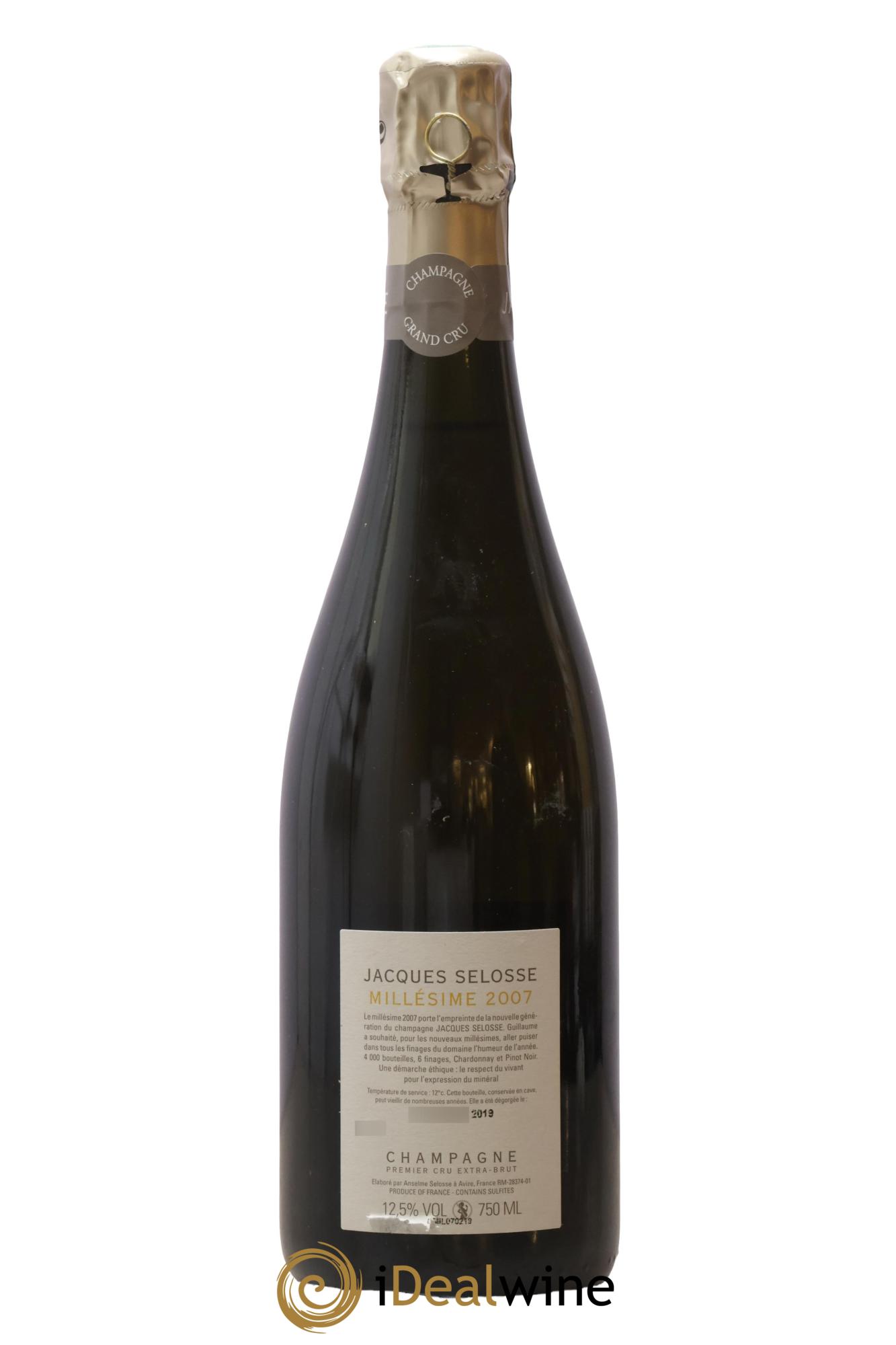 1er Cru Millésimé Extra-Brut Jacques Selosse 2007 - Lot de 1 bouteille - 1