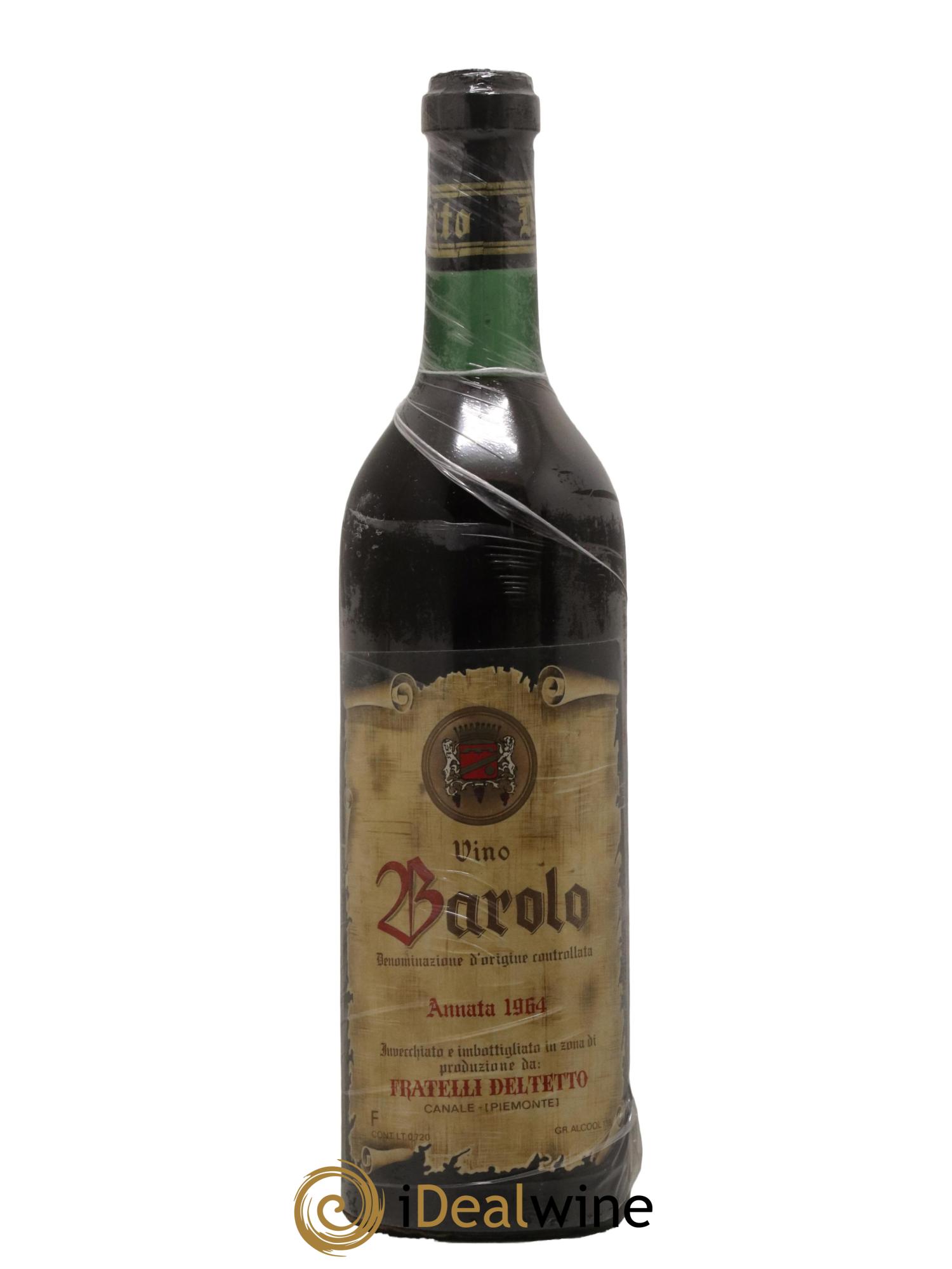 Barolo Fratelli Deltetto 1964 - Lot de 1 bouteille - 0