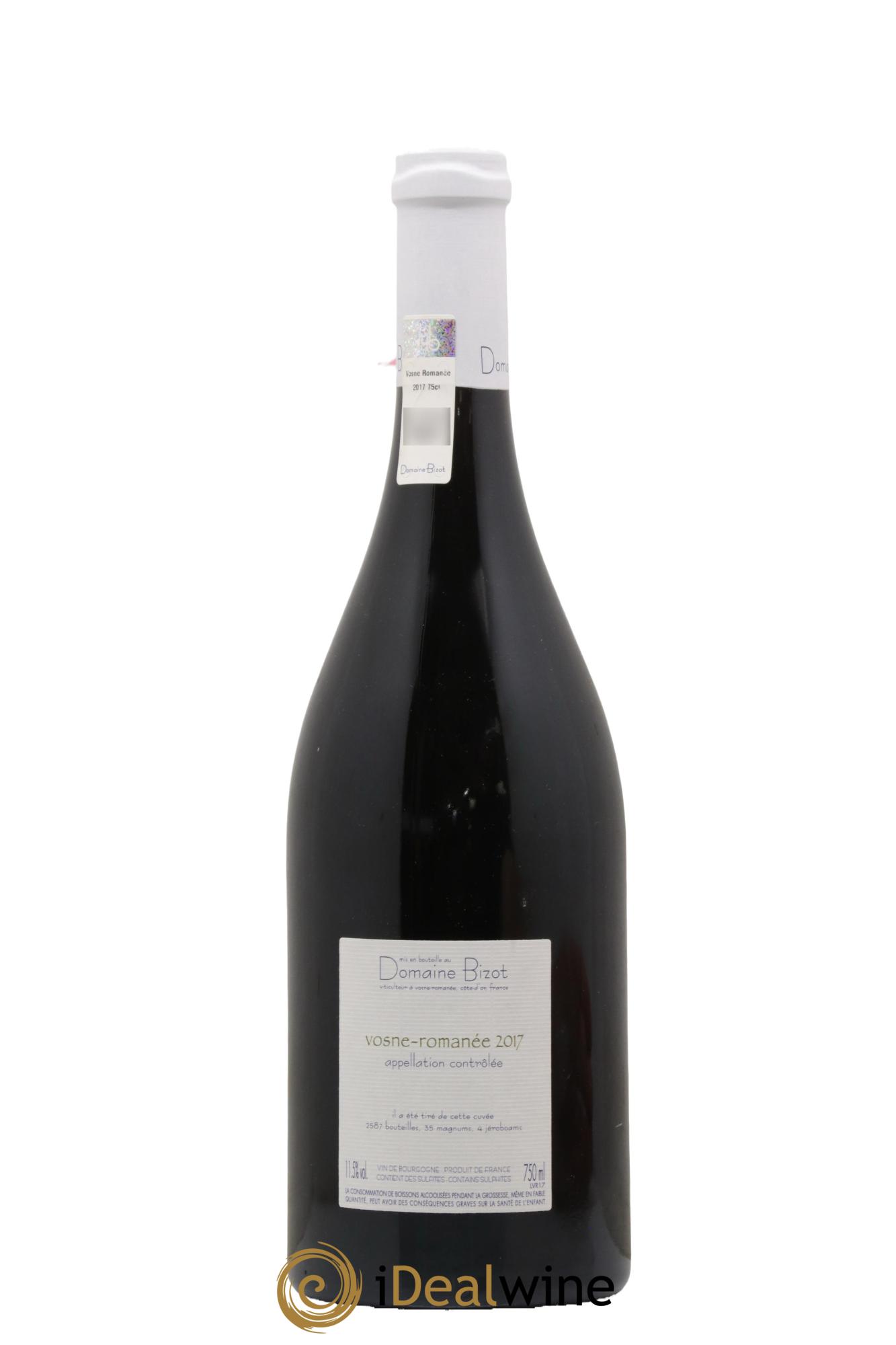 Vosne-Romanée Bizot (Domaine) 2017 - Lot de 1 bouteille - 1