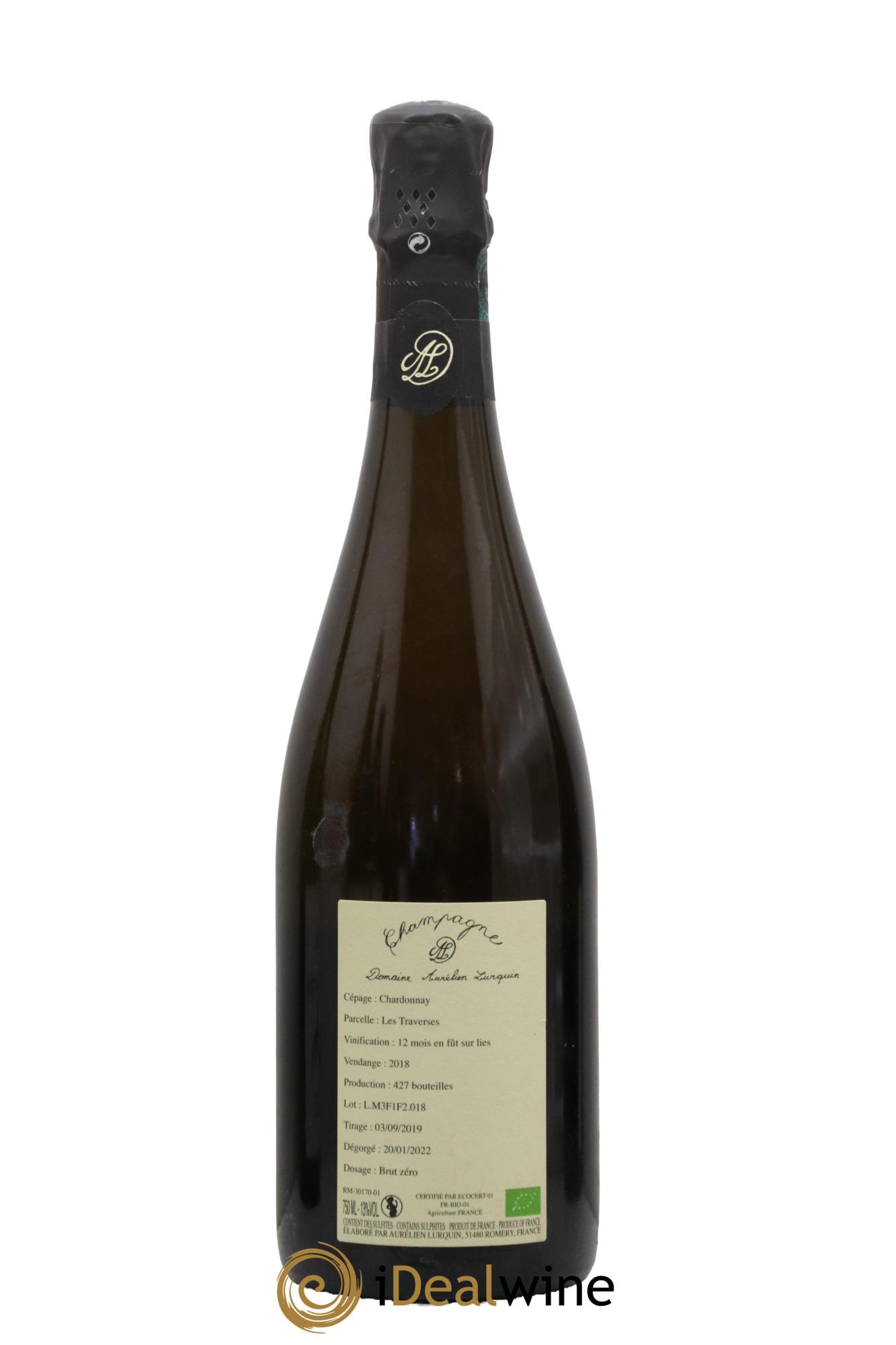 Chardonnay Les Traverses Aurélien Lurquin 2018 - Lot de 1 bouteille - 1