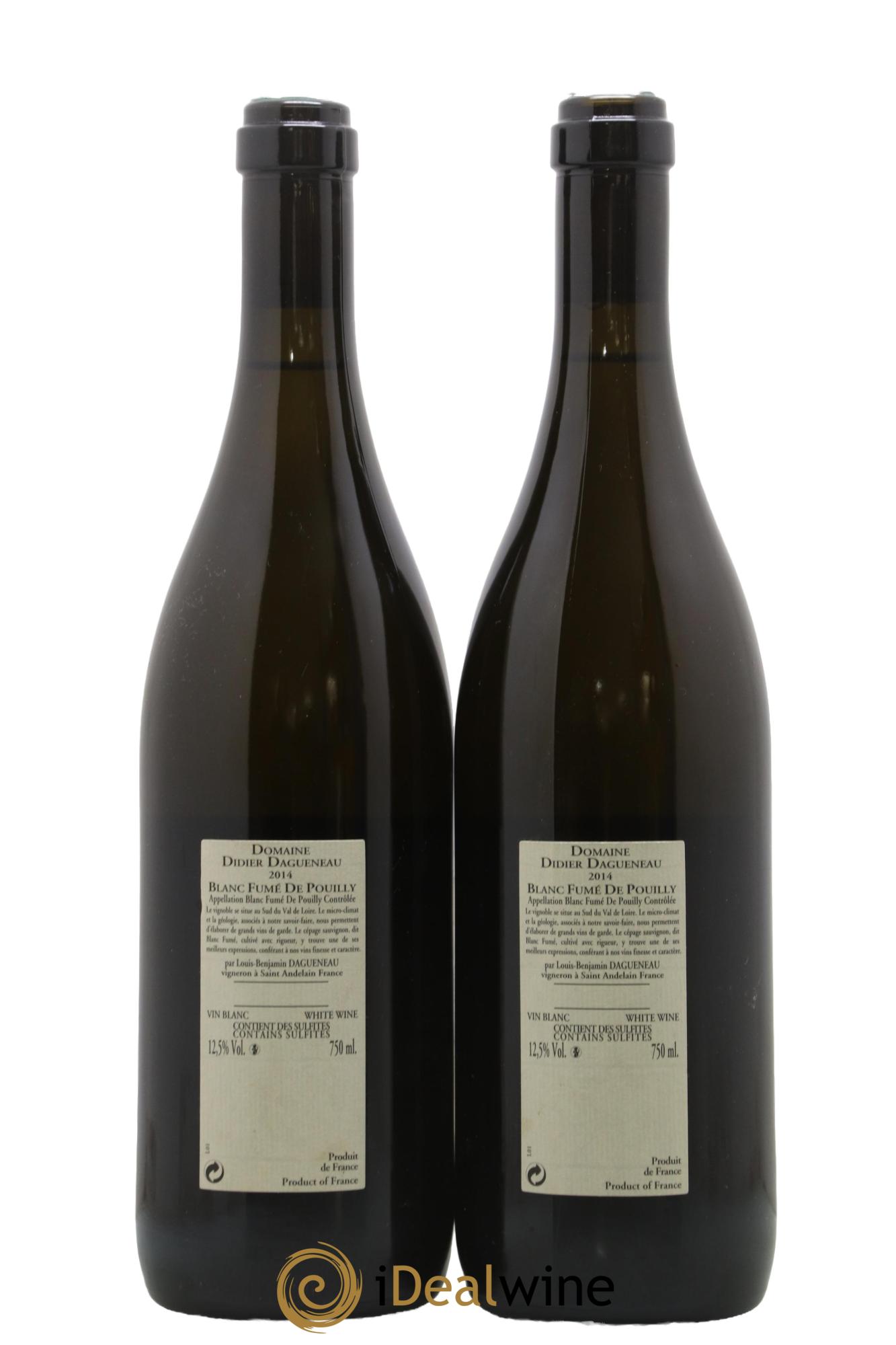 Pouilly-Fumé Blanc Fumé de Pouilly Dagueneau (Domaine Didier - Louis-Benjamin) 2014 - Lot of 2 bottles - 1