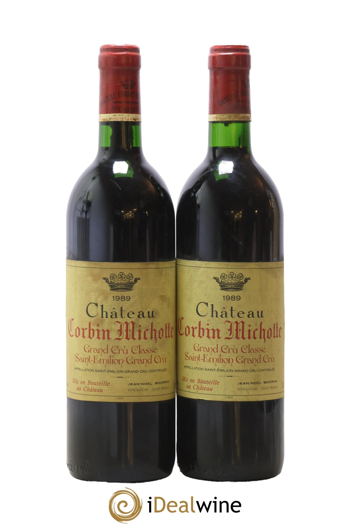 Château Corbin Michotte Grand Cru Classé 1989 - Lot de 2 bouteilles - 0