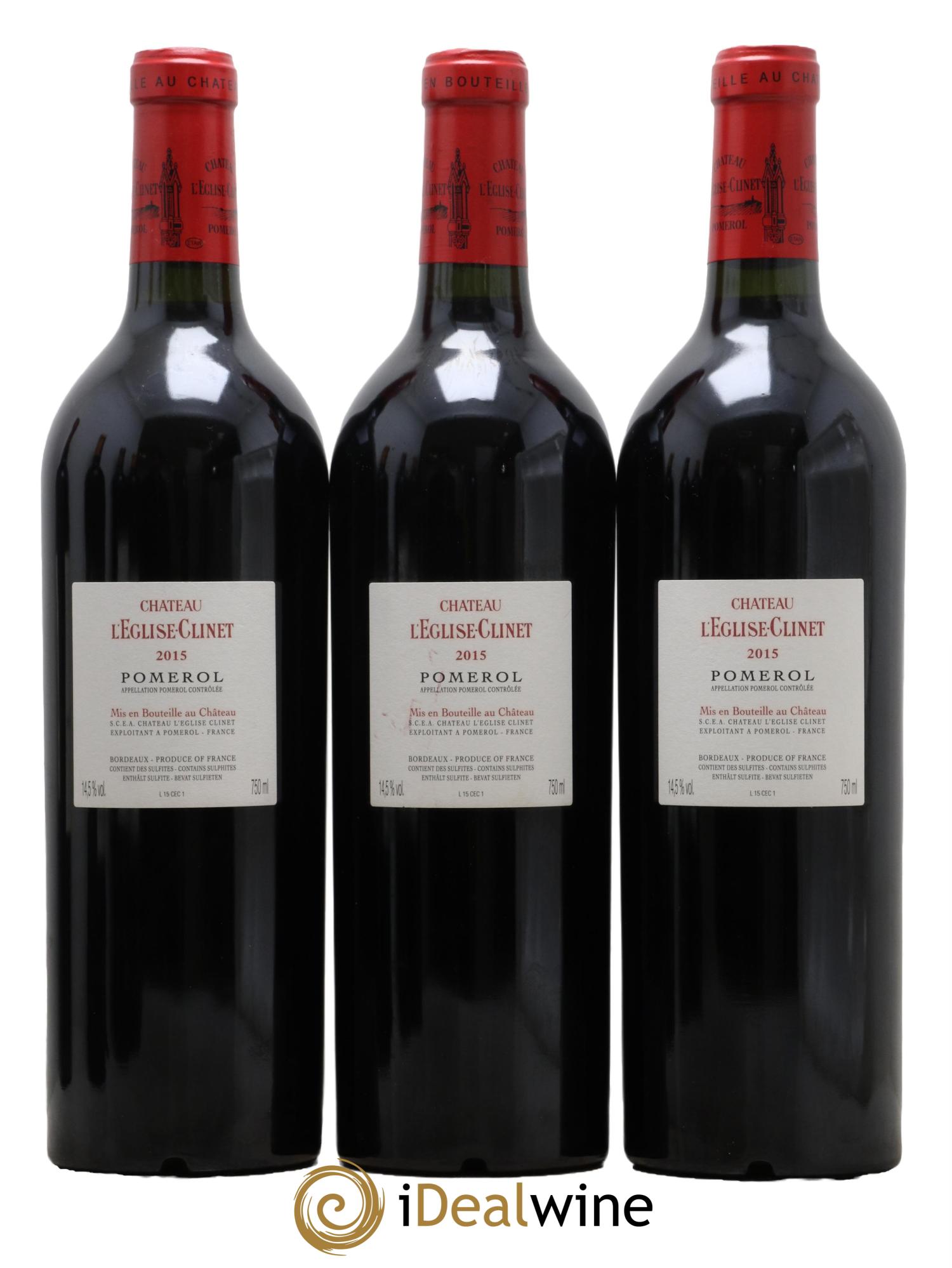 Château l' Église Clinet 2015 - Lot de 3 bouteilles - 1