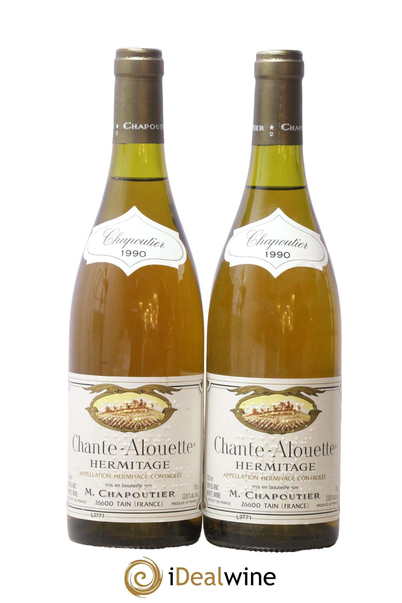 Hermitage Chante Alouette Chapoutier 1990 - Lot de 2 bouteilles - 0