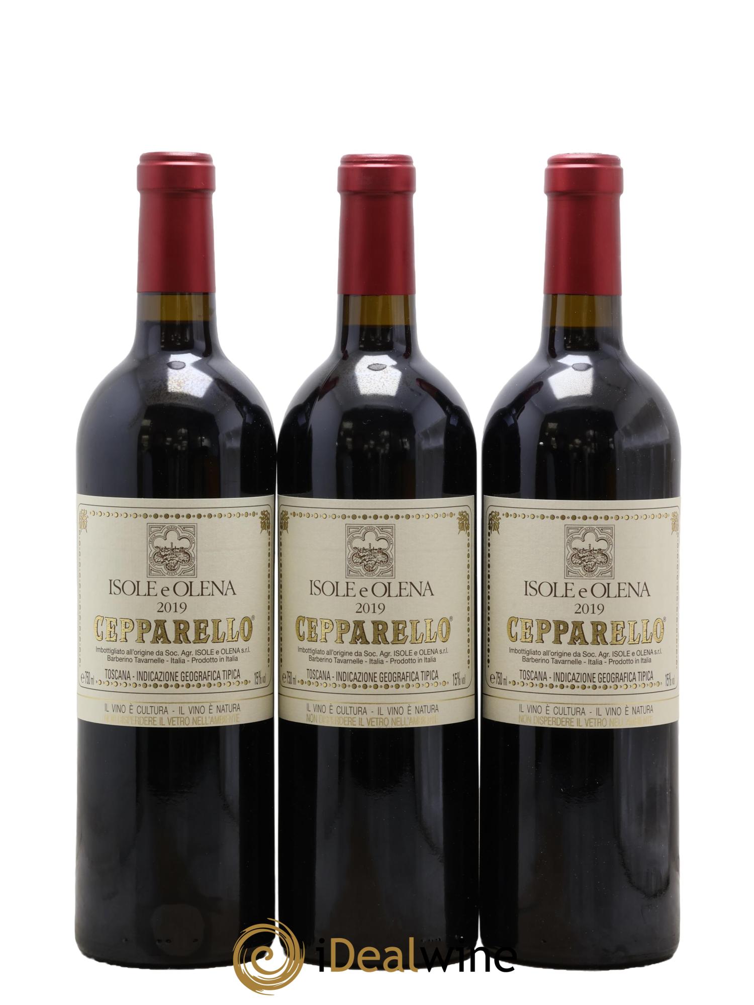 Toscana IGT Cepparello Isole e olena 2019 - Lot de 3 bouteilles - 0