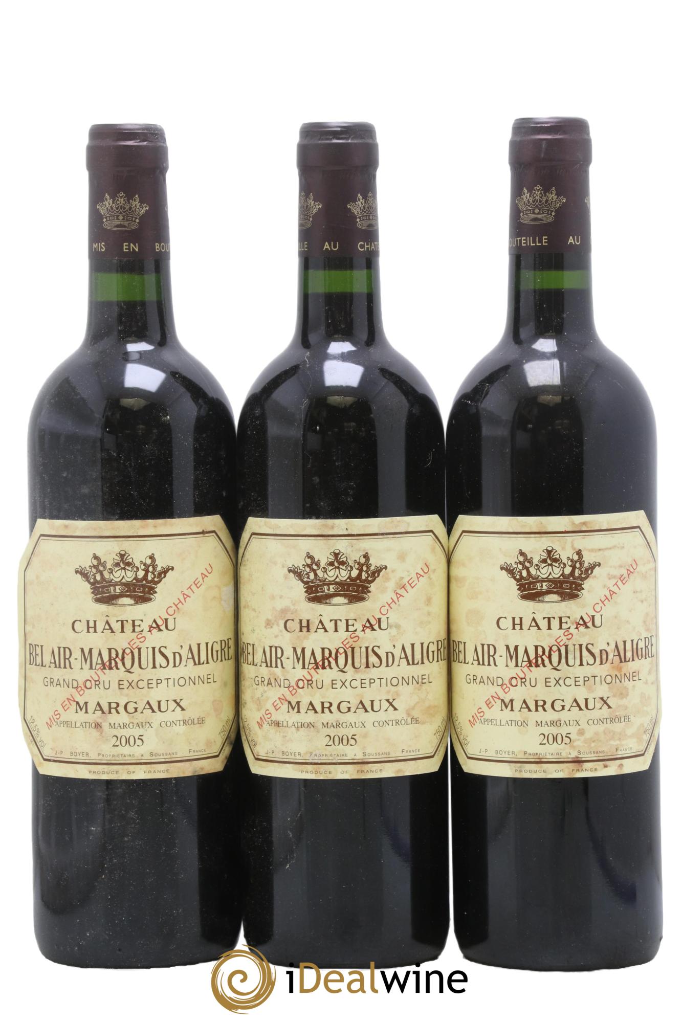 Château Bel Air Marquis d'Aligre 2005 - Posten von 3 Flaschen - 0