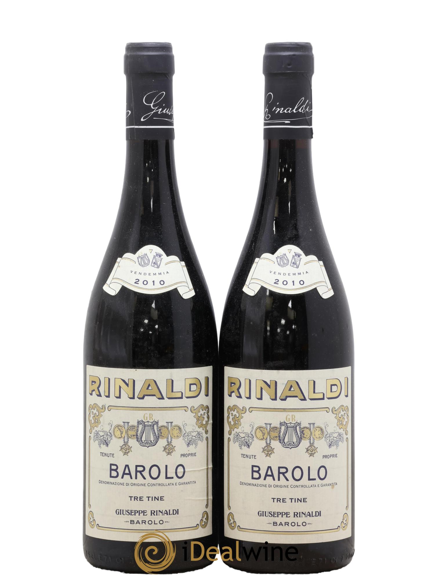 Barolo DOCG Tre Tine Giuseppe Rinaldi 2010 - Lot de 2 bouteilles - 0