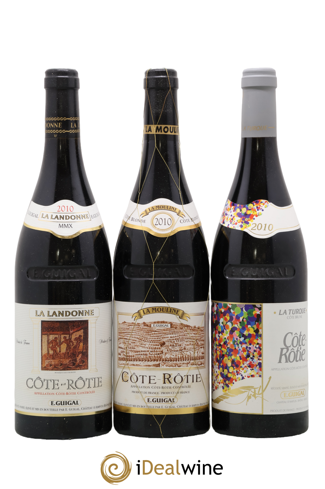Côte-Rôtie Guigal Trilogie La Turque - La Landonne - La Mouline 2010 - Lot de 3 bouteilles - 0