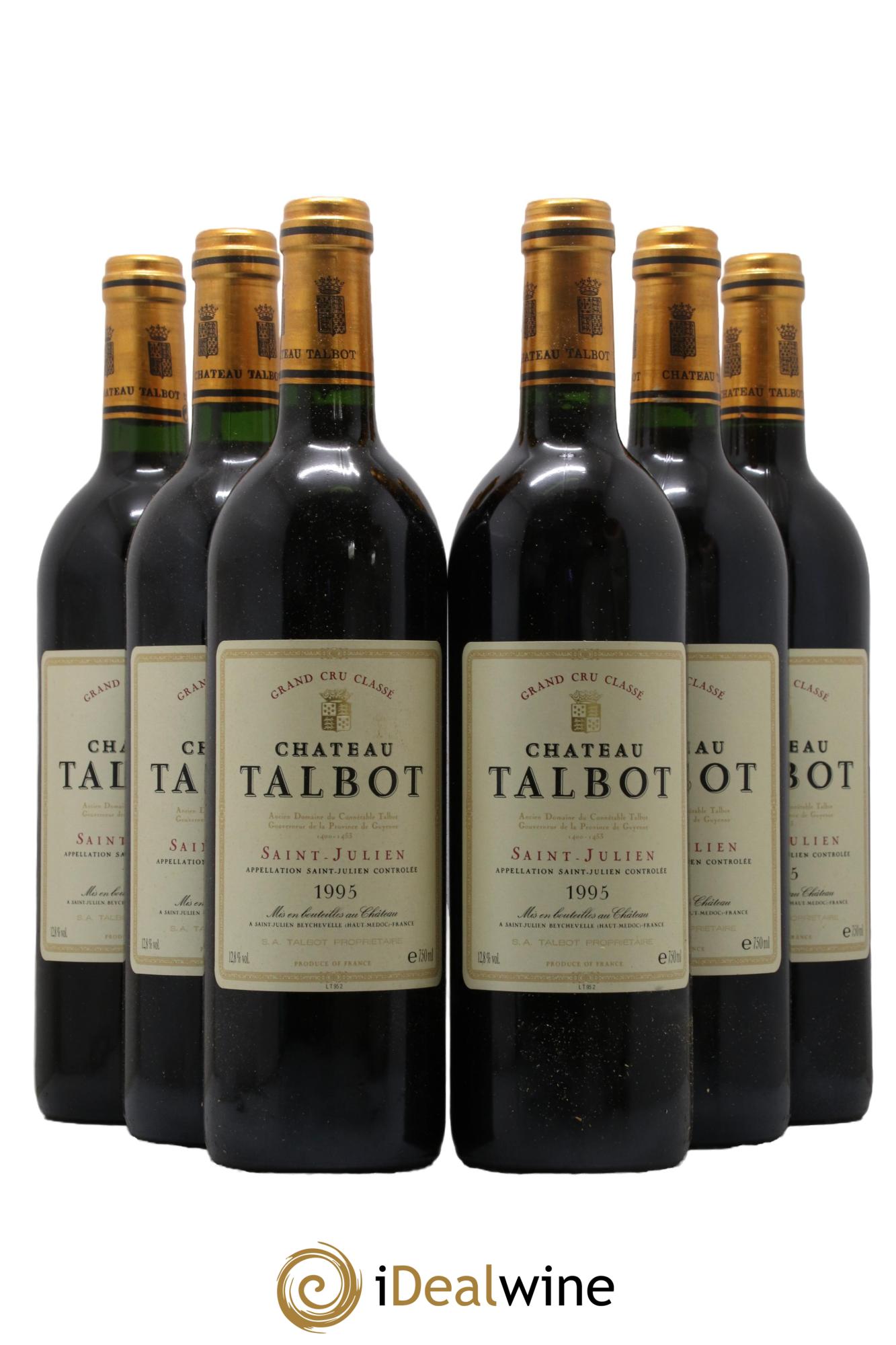 Château Talbot 4ème Grand Cru Classé 1995 - Lot de 6 bouteilles - 0