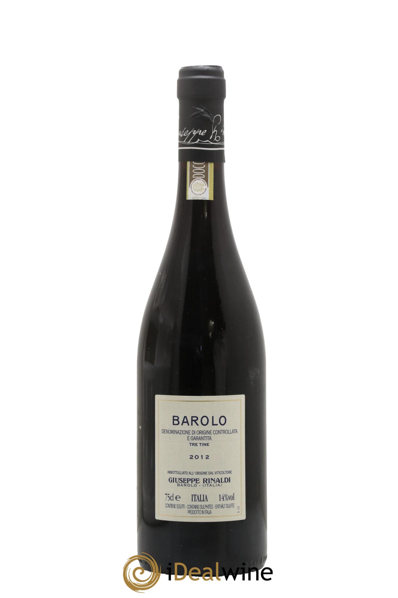 Barolo DOCG Tre Tine Giuseppe Rinaldi 2012 - Lot of 1 bottle - 1