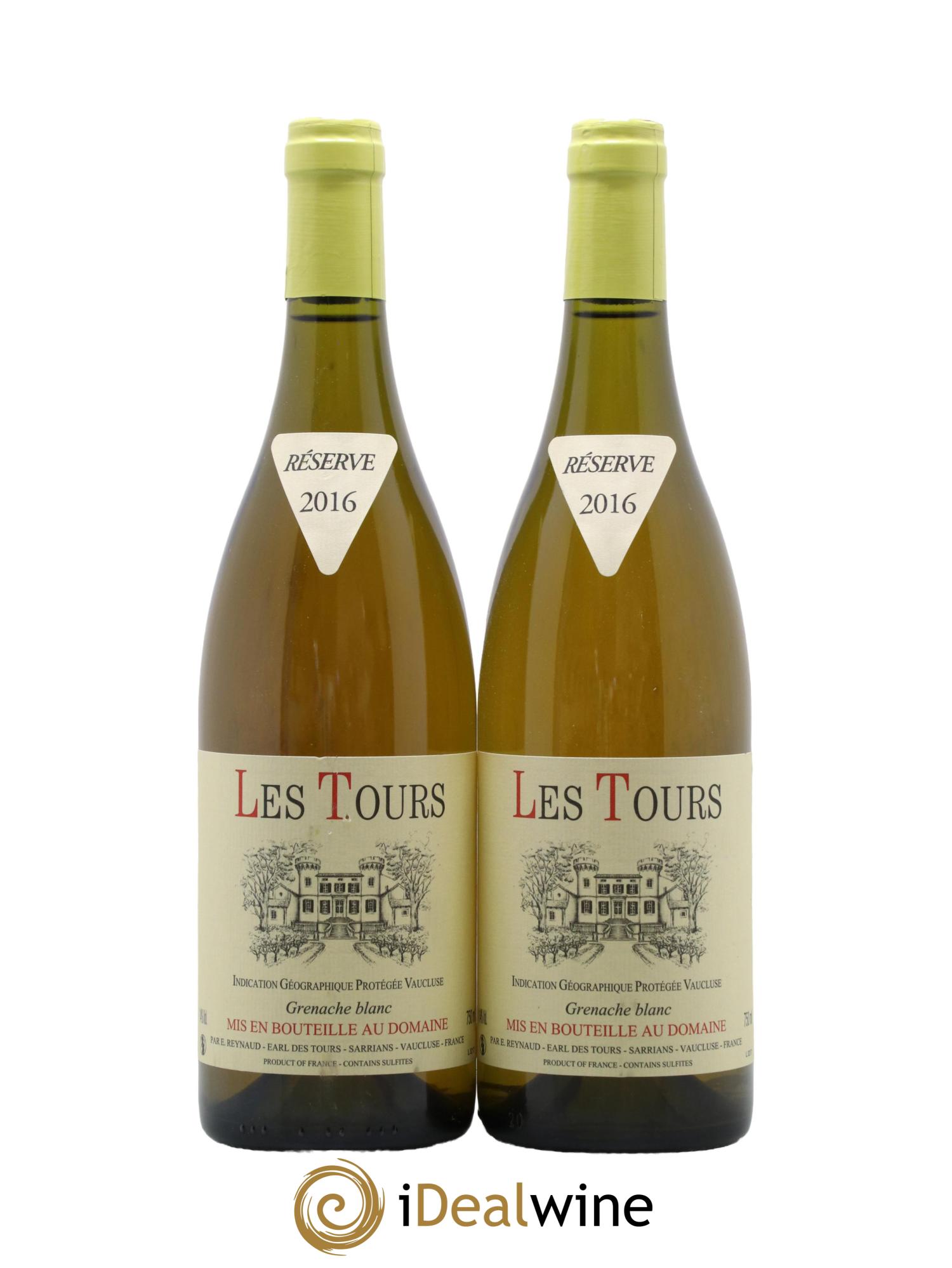 Vaucluse (Vin de Pays de Vaucluse) Les Tours Grenache Blanc Emmanuel Reynaud 2016 - Lot de 2 bouteilles - 0