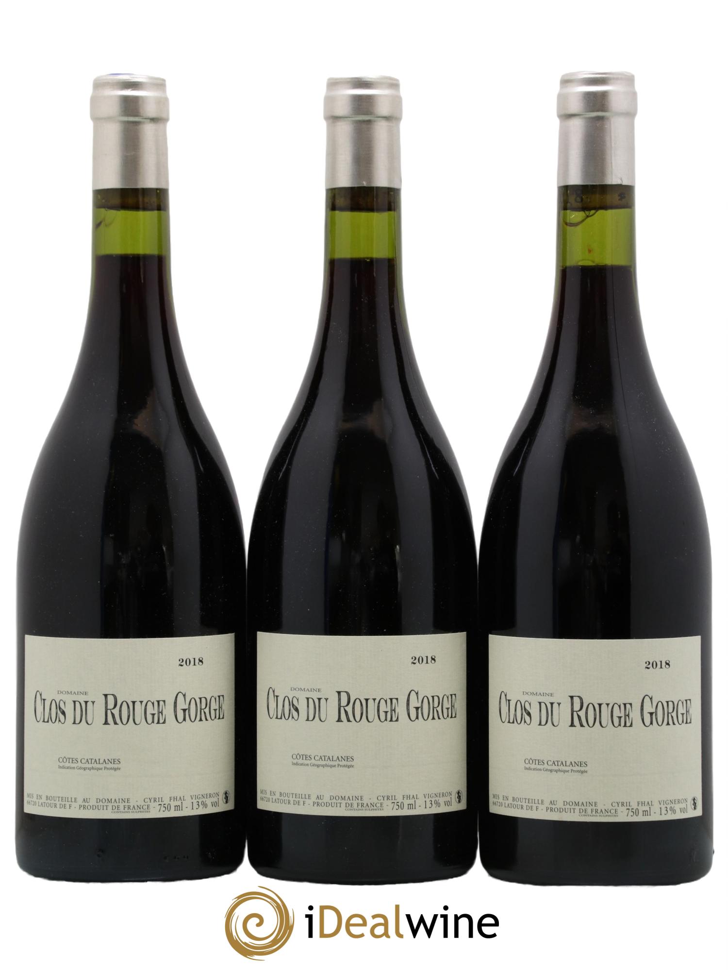 Côtes Catalanes Clos du Rouge Gorge Cyril Fhal 2018 - Lot de 3 bouteilles - 0