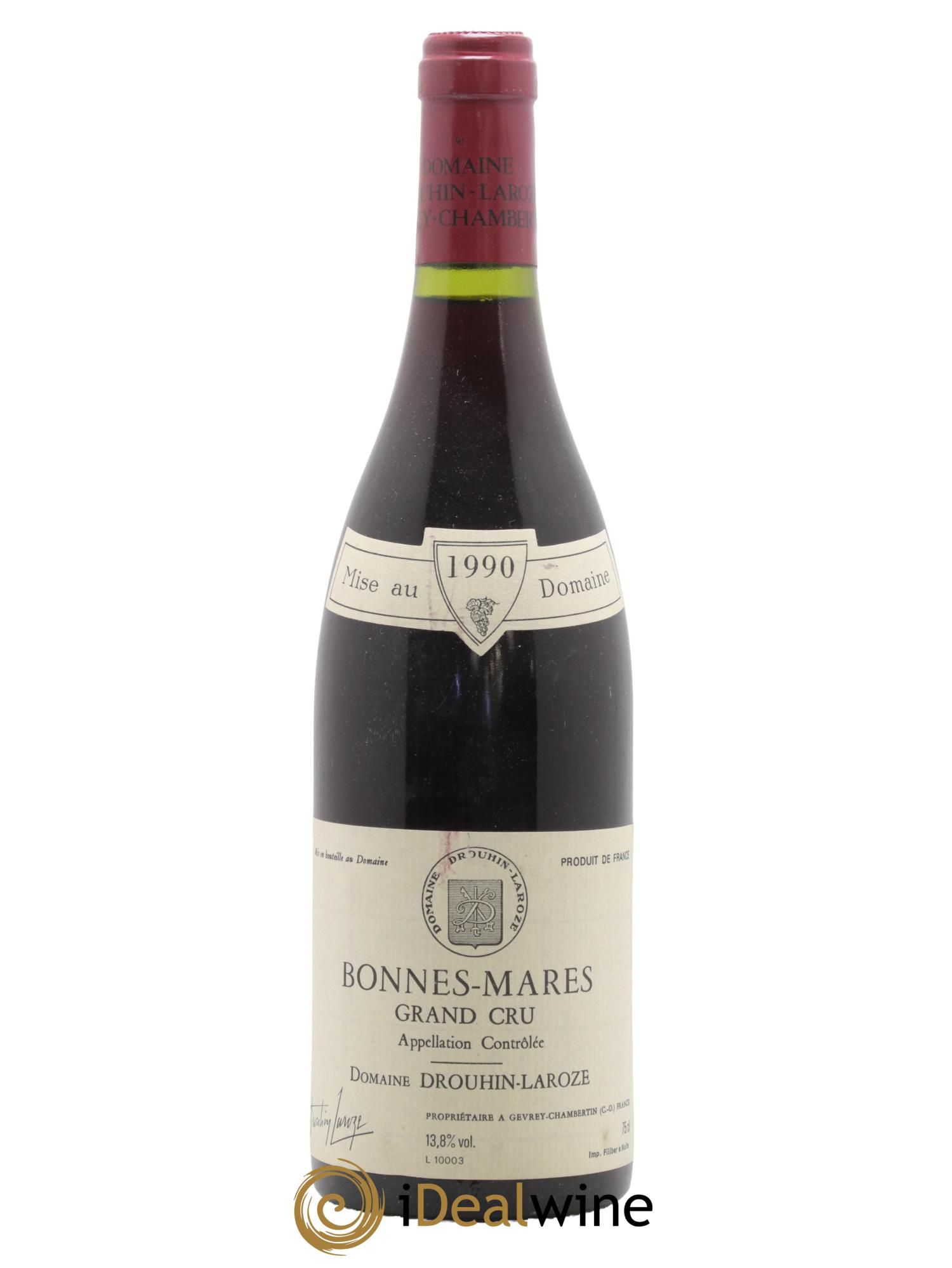 Bonnes-Mares Grand Cru Domaine Drouhin-Laroze 1990 - Lot de 1 bouteille - 0