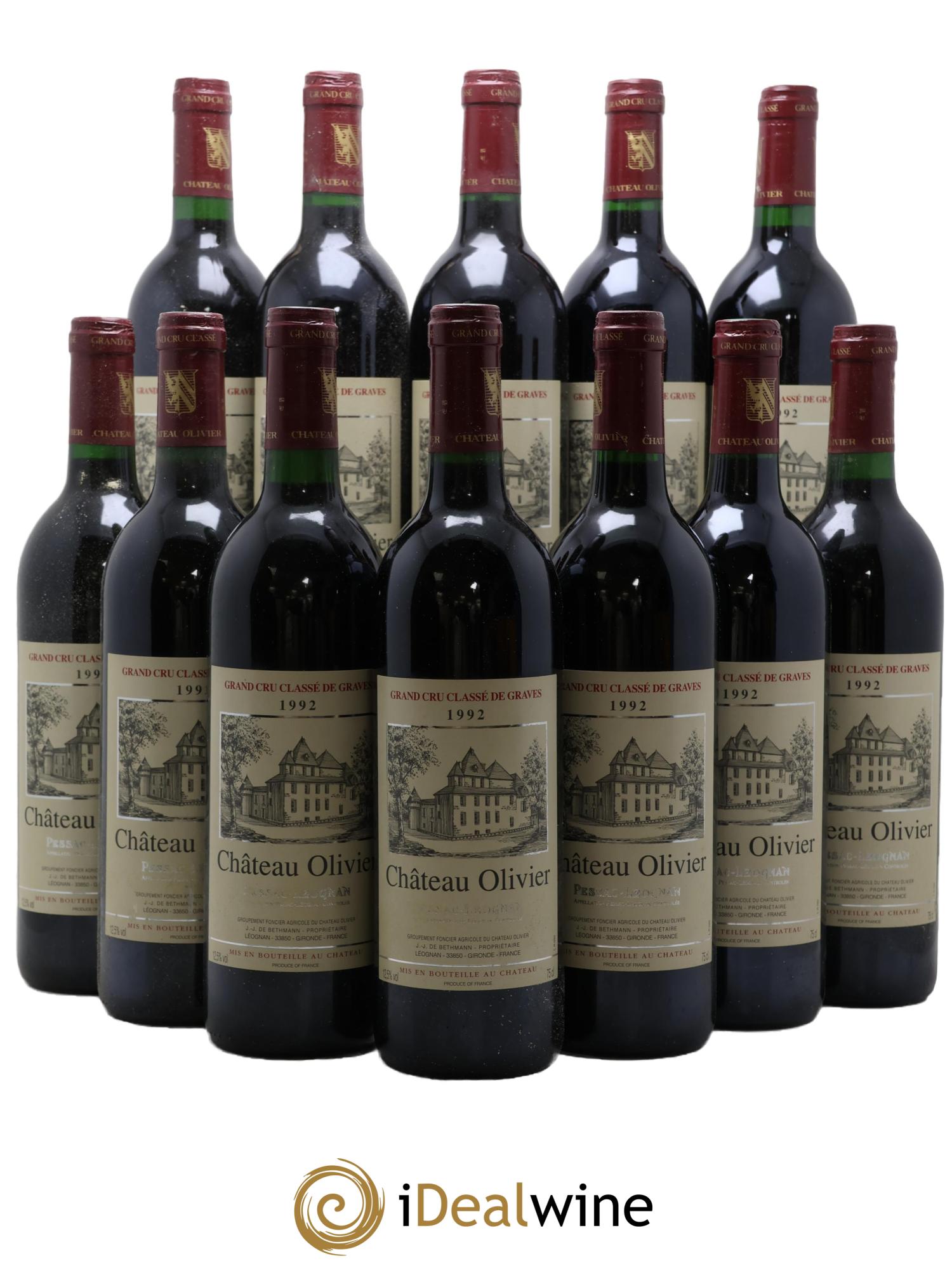 Château Olivier Cru Classé de Graves 1992 - Lot of 12 bottles - 0