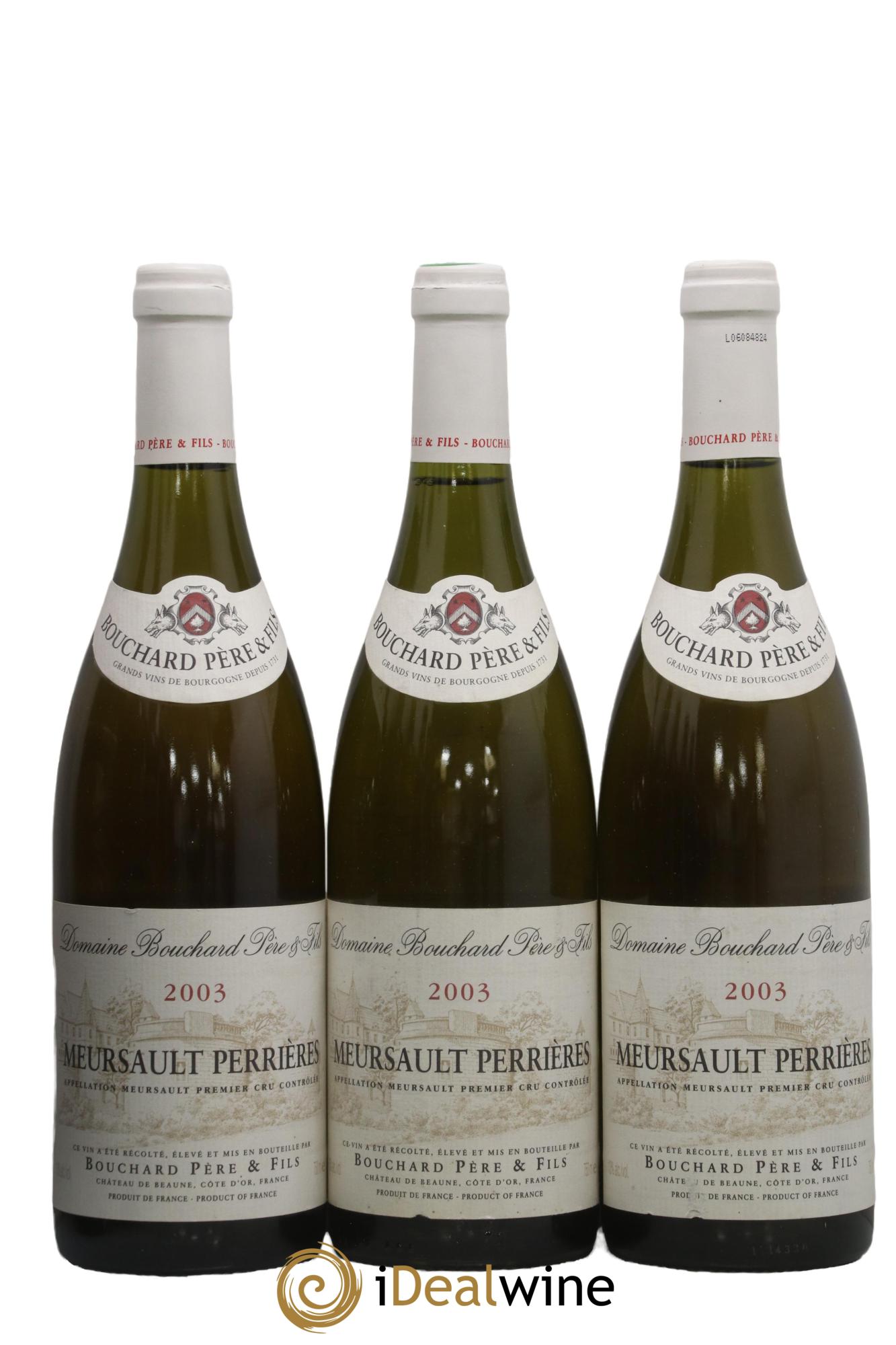 Meursault 1er Cru Perrières Bouchard Père & Fils 2003 - Lot de 3 bouteilles - 0