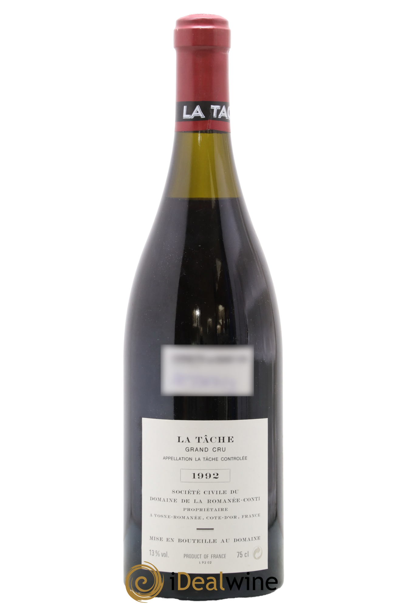 La Tâche Grand Cru Domaine de la Romanée-Conti  1992 - Lot de 1 bouteille - 1