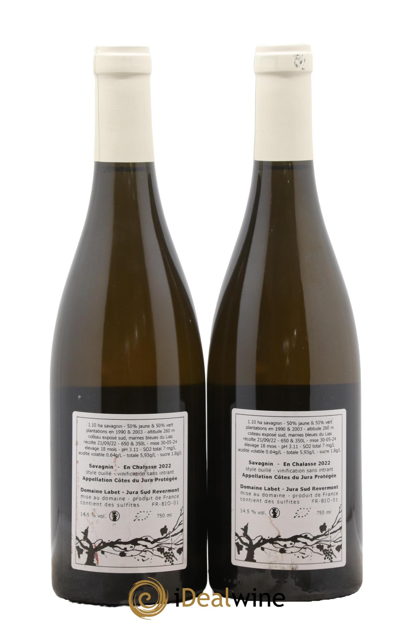 Côtes du Jura Savagnin en Chalasse Romain - Julien - Charline Labet 2022 - Posten von 2 Flaschen - 1