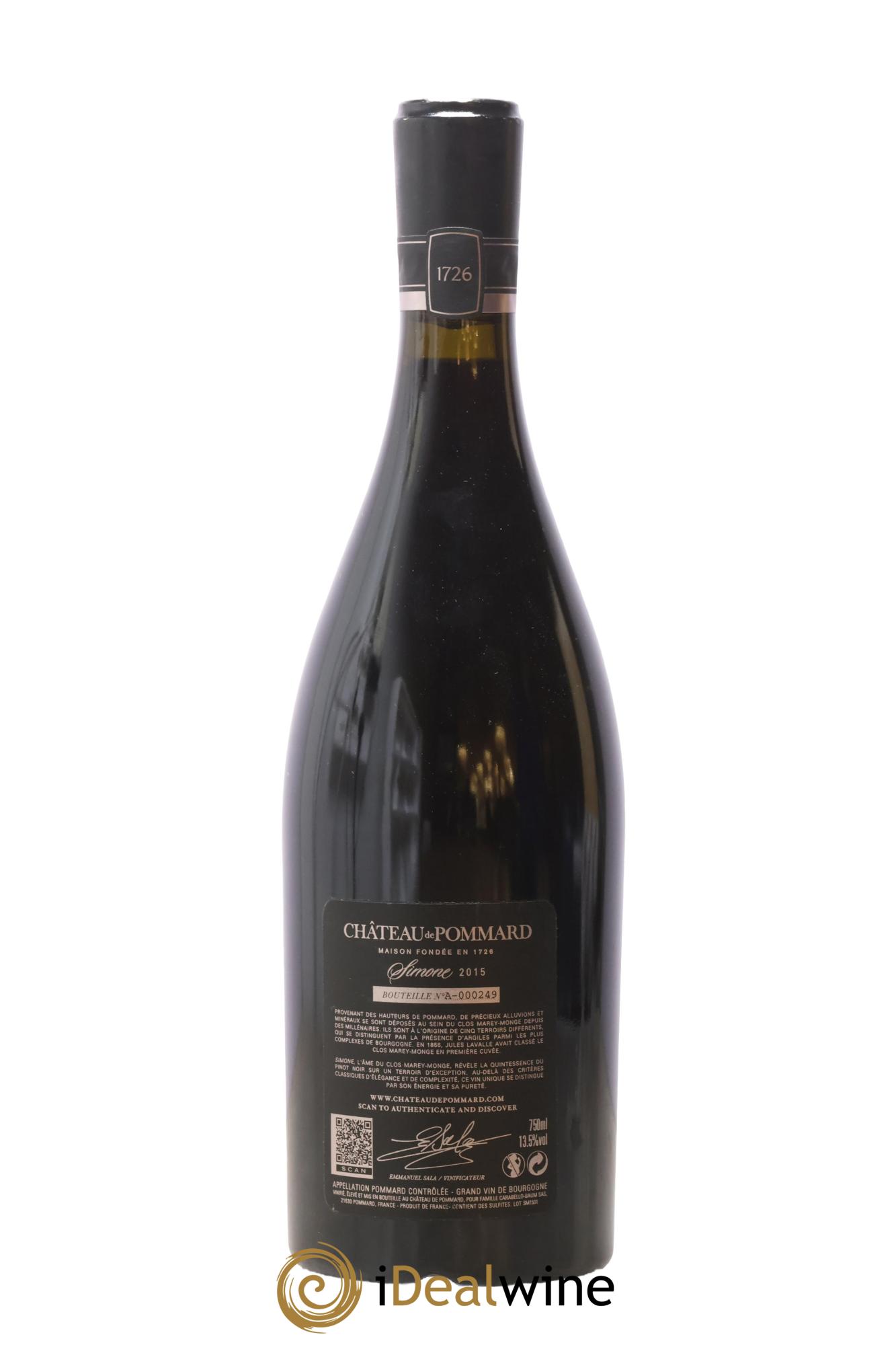 Pommard cuvée Simone Château de Pommard 2015 - Lotto di 1 bottiglia - 1